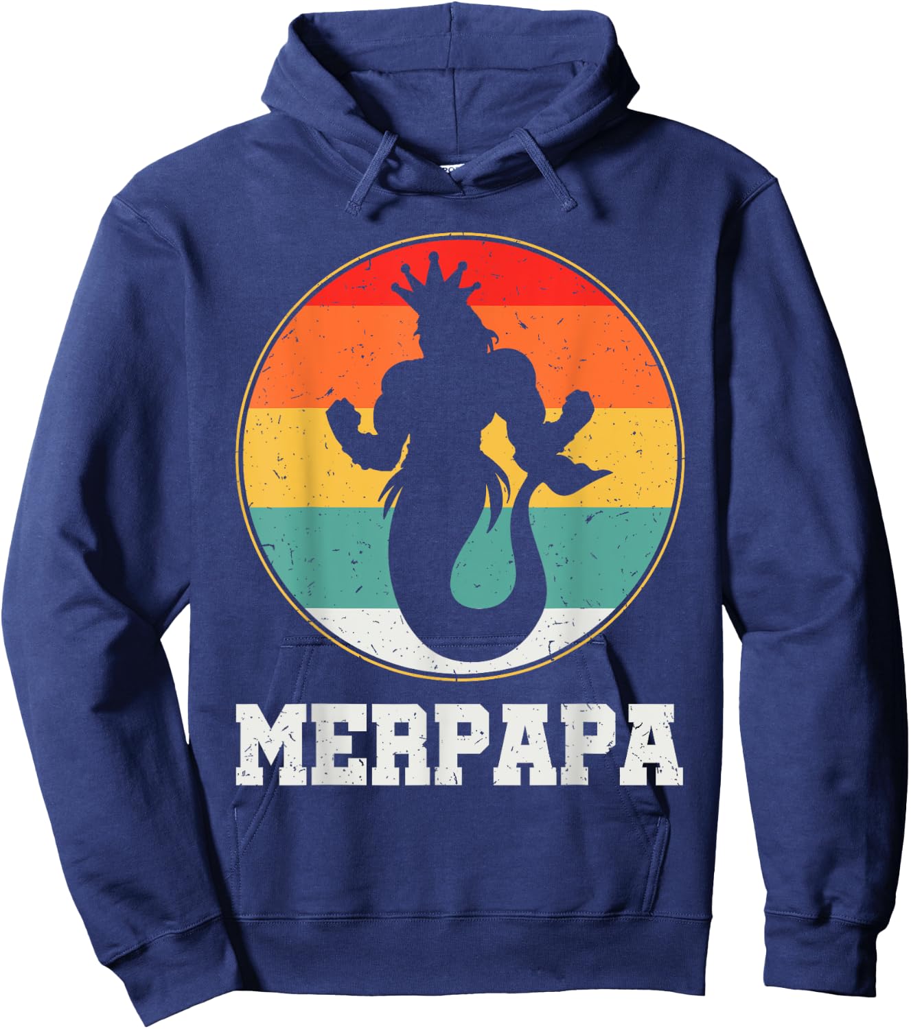 Merdpapa Security Merman Mermaid Daddy Fish Father's Day Hoodie - Hoodie | Navy