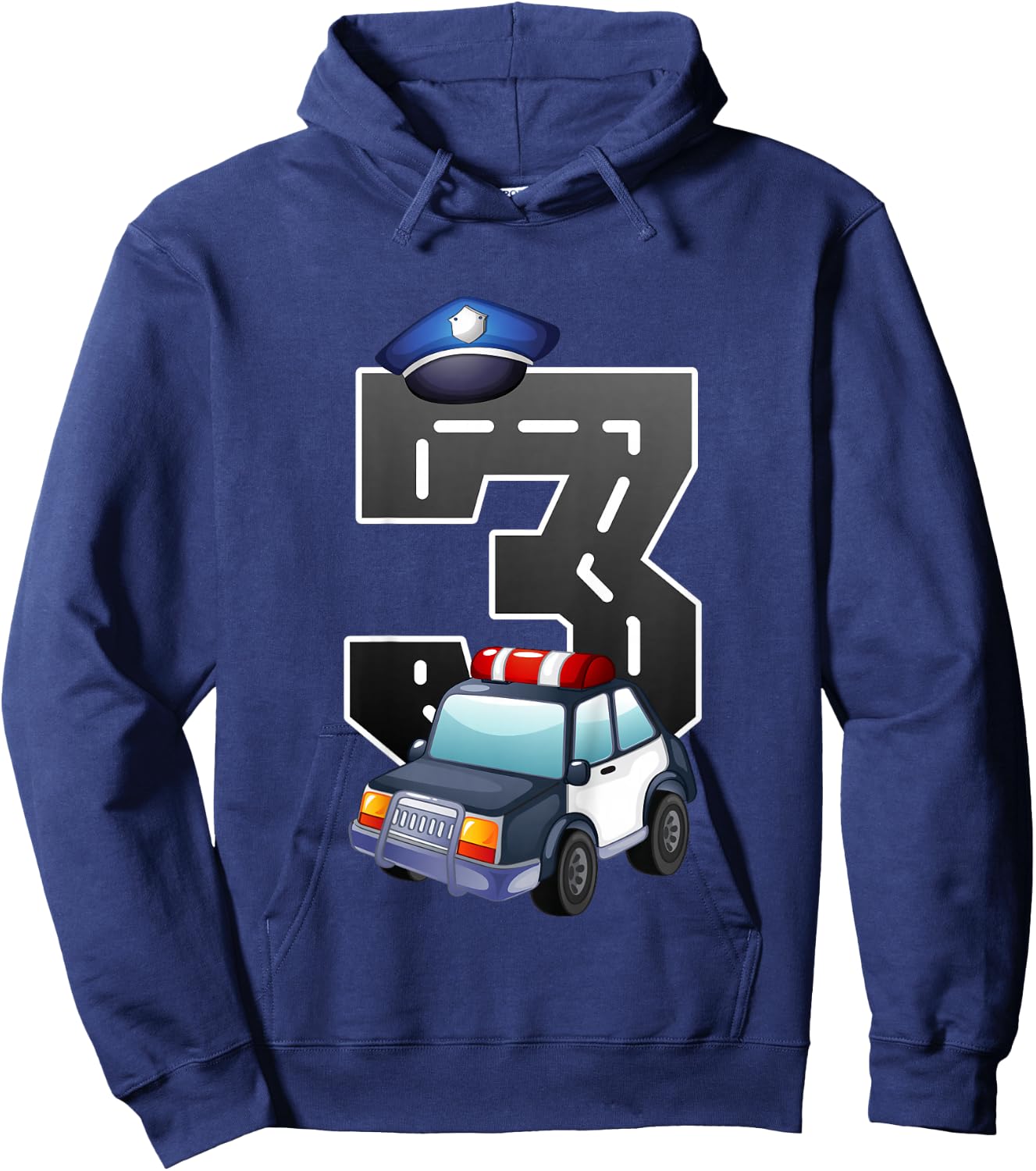 3rd Birthday Police Car 3 Years Birthday Gift Hoodie - Hoodie | Navy