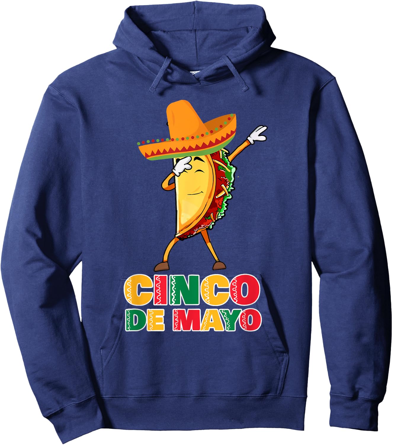 Funny Dabbing Taco Sombrero Kids Party Fiesta Cinco de Mayo Hoodie - Hoodie | Navy