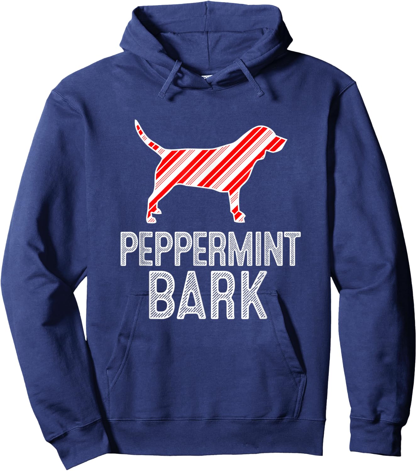 Beagle Peppermint Bark Christmas Dog Hoodie - Hoodie | Navy