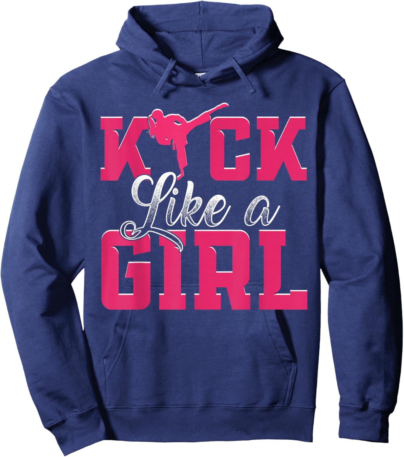 Kick Like Girl Karate Taekwondo Martial Arts Hoodie - Hoodie | Navy