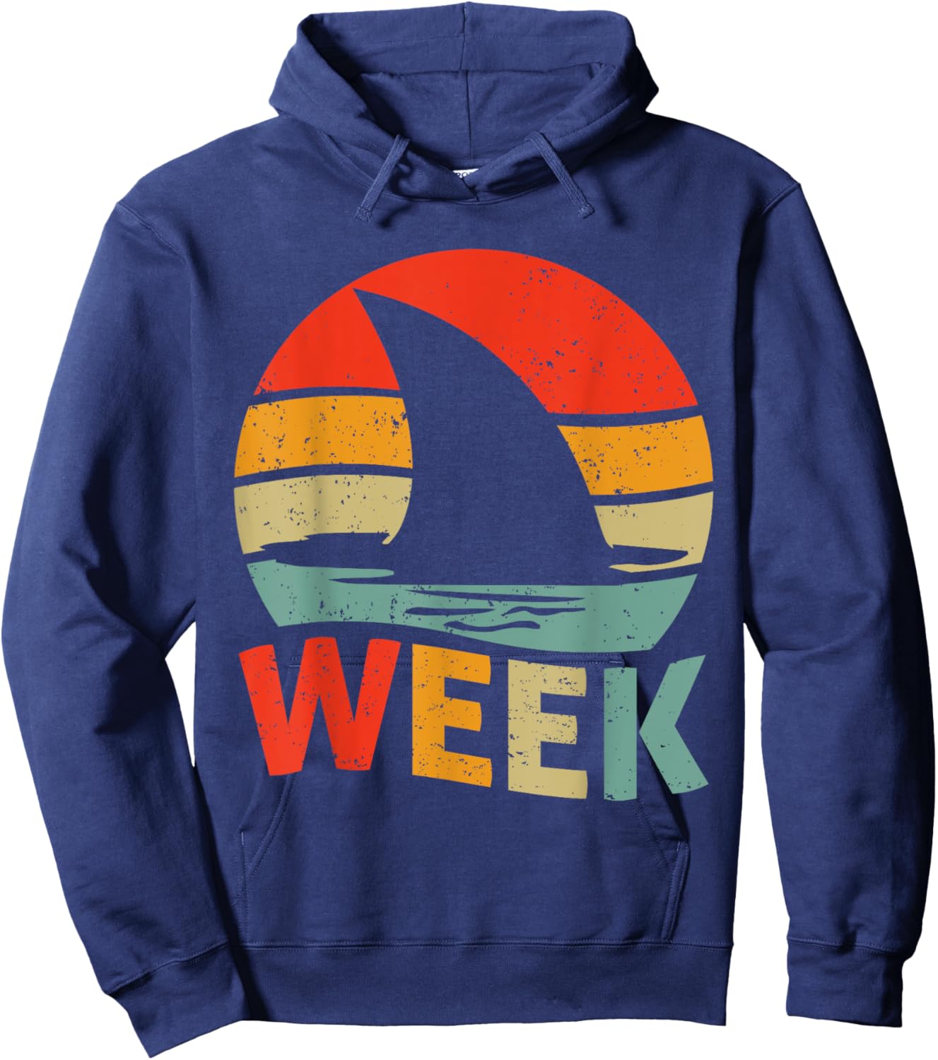2025 Week Retro Shark Fin Lover Sea Ocean Animal Summer Trip Men Women Girls Kids Hoodie - Hoodie | Navy