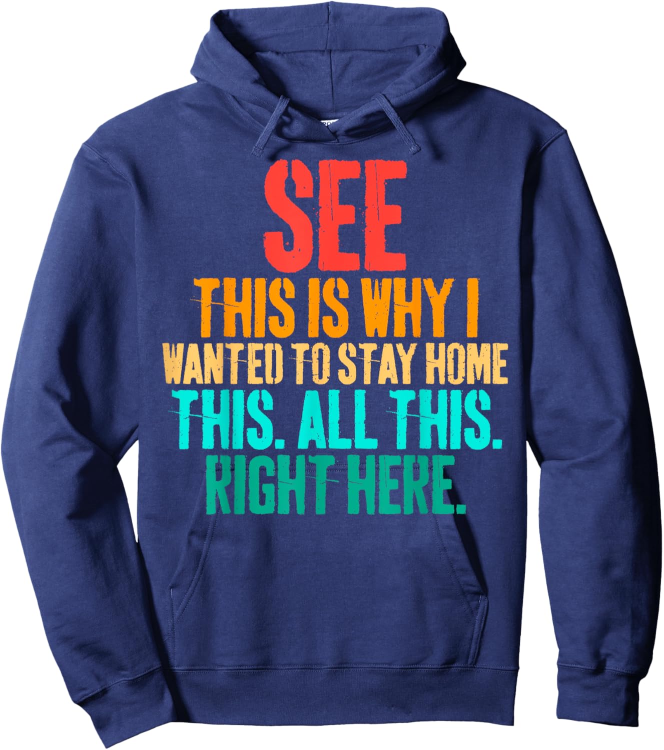 See This Is Why I Wanted To Stay Home This All This Right Hoodie - Hoodie | Navy