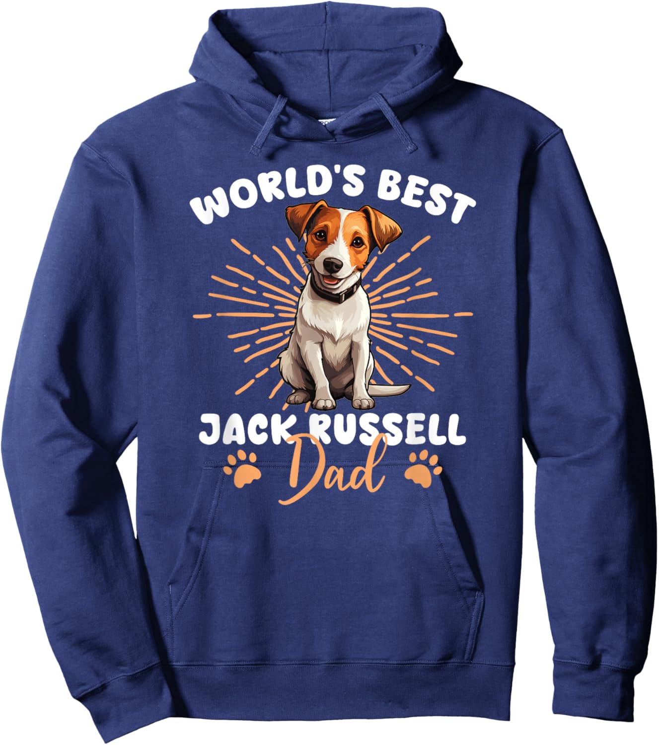 Jack Russell Terrier Groovy World's Best Jack Russell Dad Hoodie - Hoodie | Navy