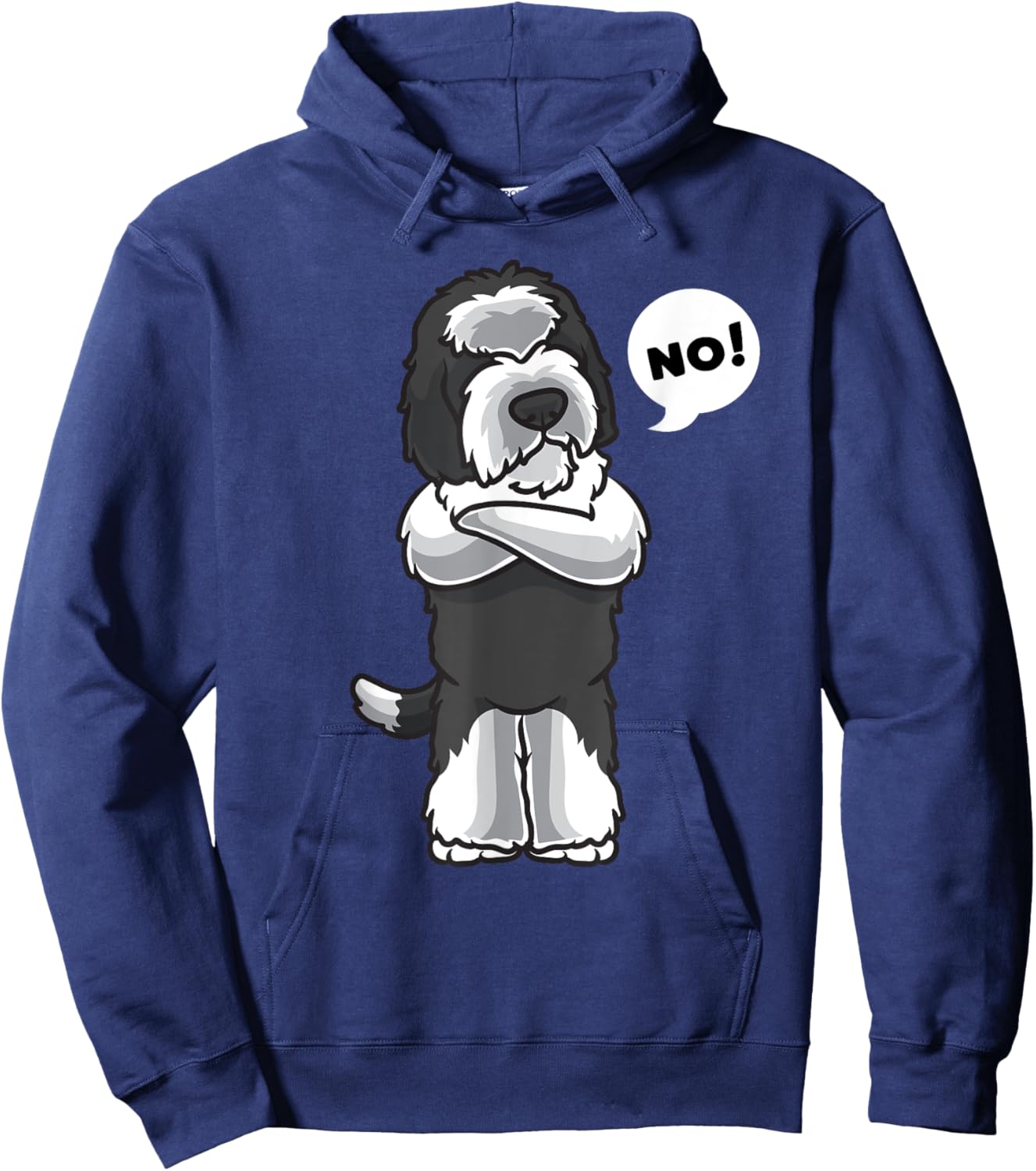 Stubborn Sheepadoodle Dog Funny Hoodie - Hoodie | Navy