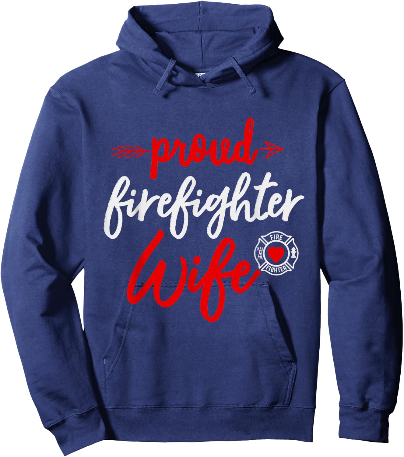 Proud Firefighter Wife gift Fireman's Husband boyfriend Hoodie - Hoodie | Navy