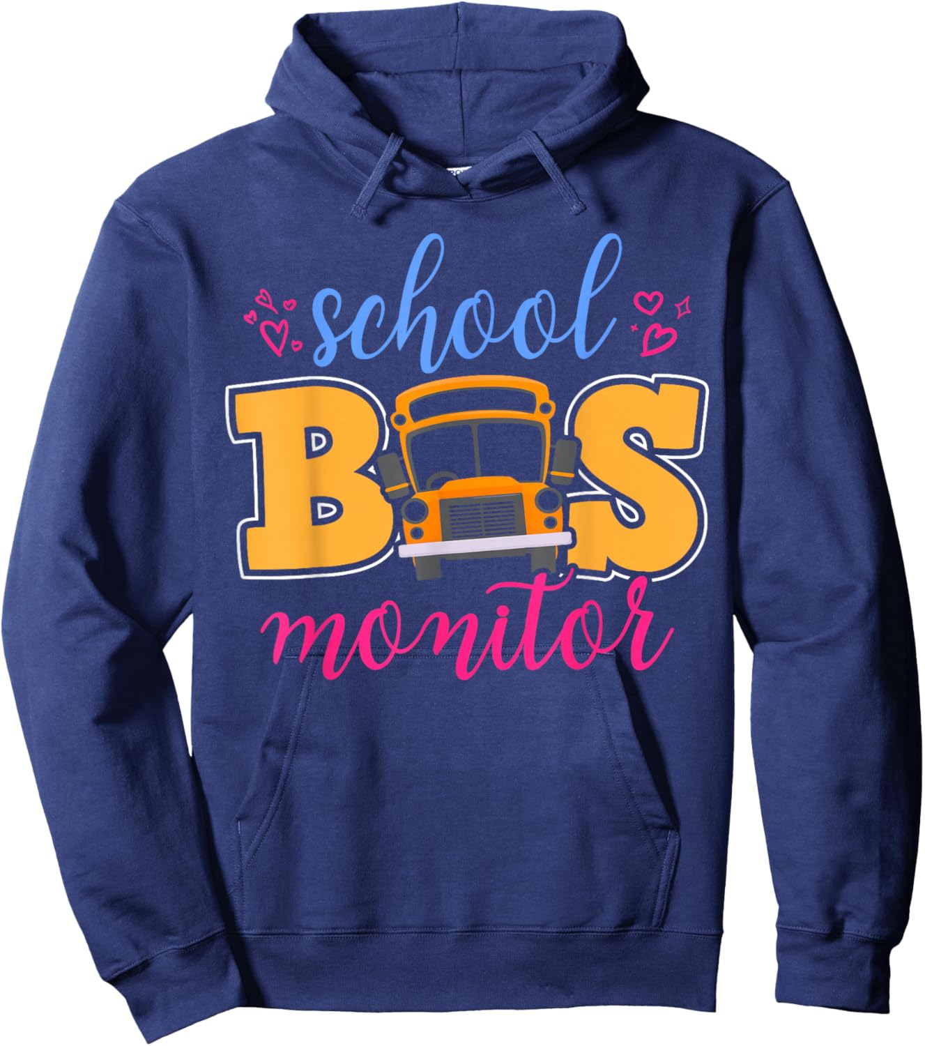 School Bus Monitor Heart Hoodie - Hoodie | Navy