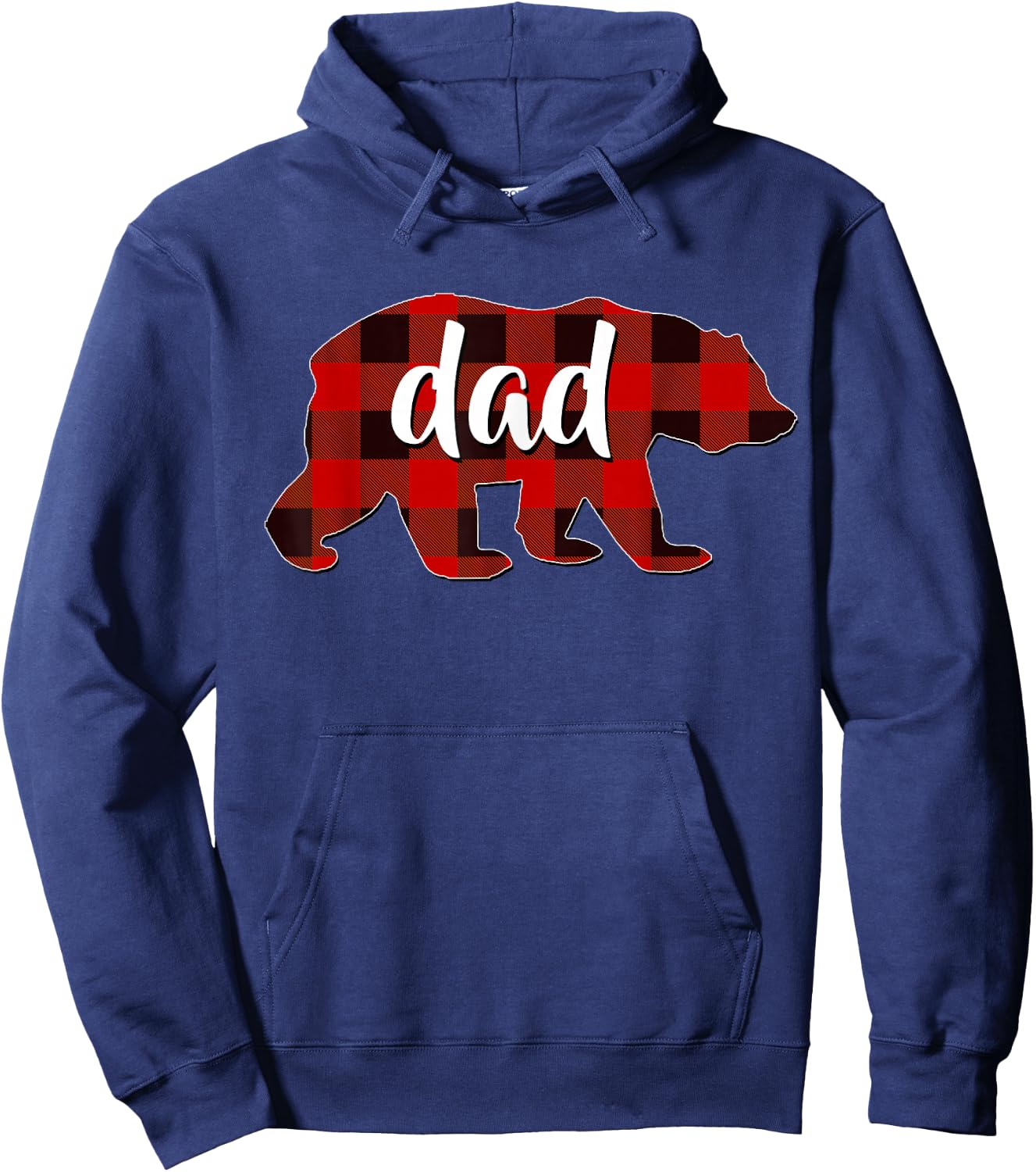 Red Plaid Dad Buffalo Matching Family Papa Pyjamas Christmas Hoodie - Hoodie | Navy