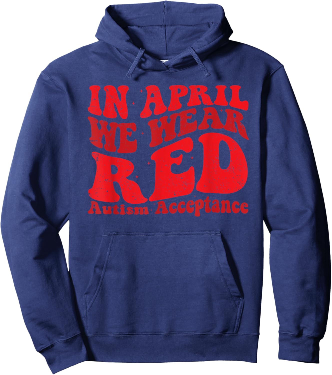 Red Instead Autism Awareness Acceptance Education Teacher Hoodie - Hoodie | Navy