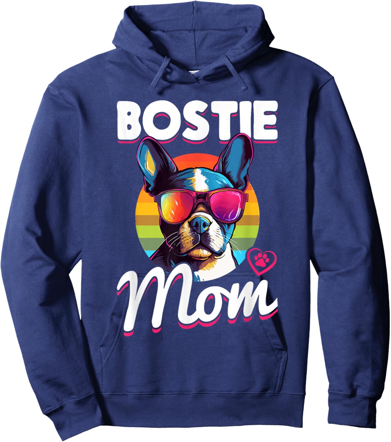 Boston Terrier Bostie Dog Breed Pet - Bostie mom Hoodie - Hoodie | Navy