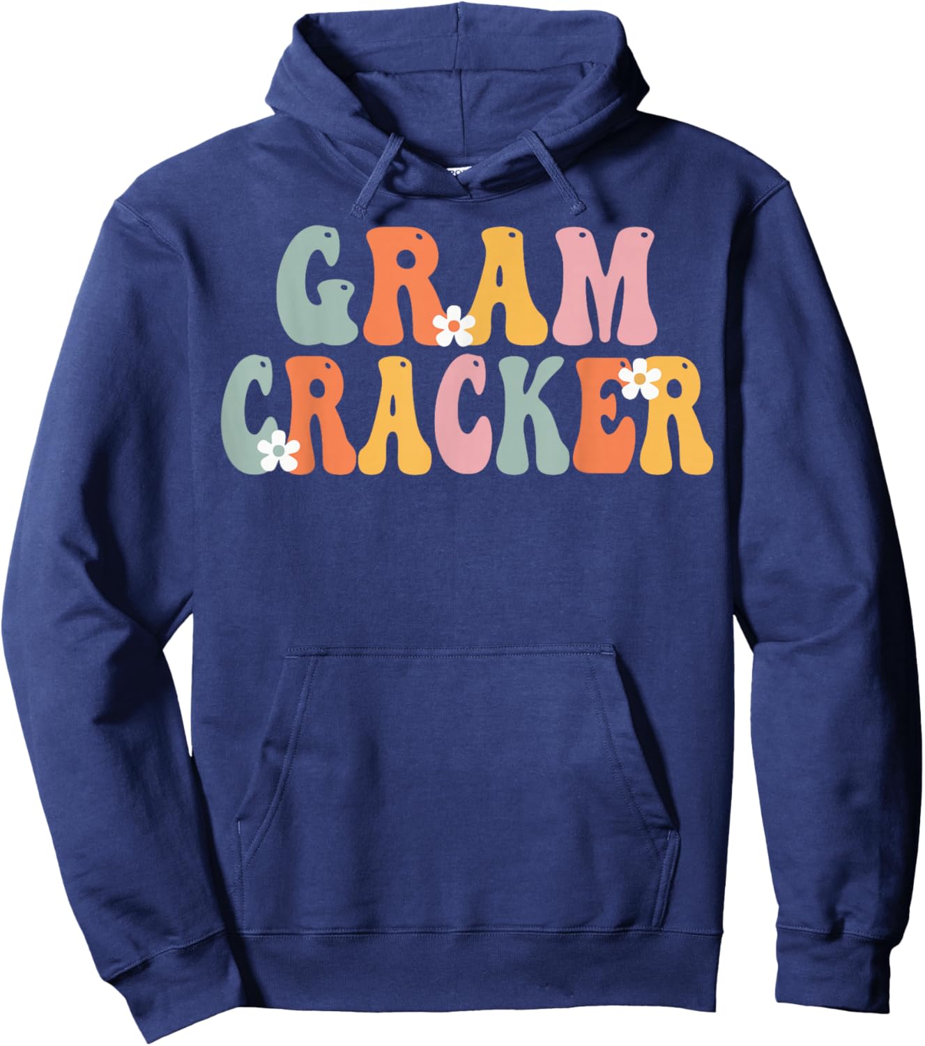 GRAM-CRACKER Retro Groovy Mom Cute Mothers Day Funny Grandma Hoodie - Hoodie | Navy