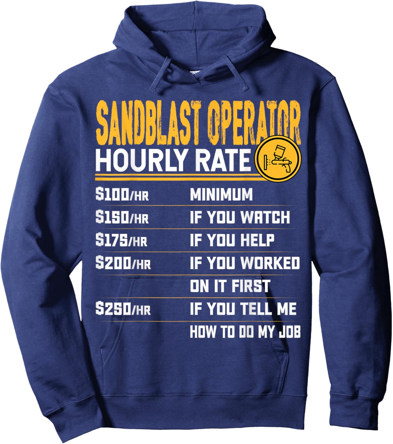 Sandblast Operator Hourly Rate Sandblasting Sandblaster Hoodie - Hoodie | Navy
