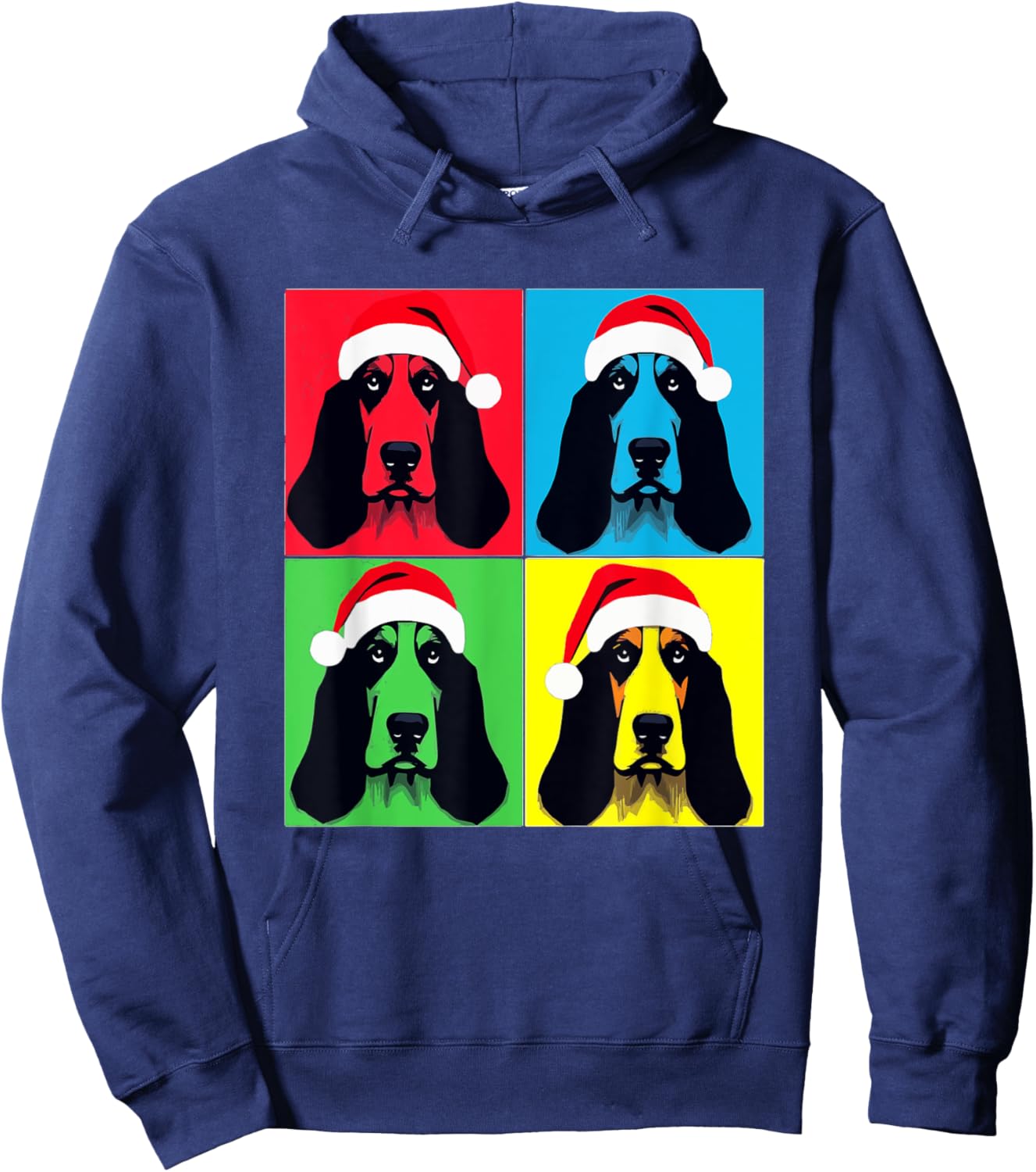 Merry Xmas Bassett Hound Dog Christmas Women Kids Hoodie - Hoodie | Navy