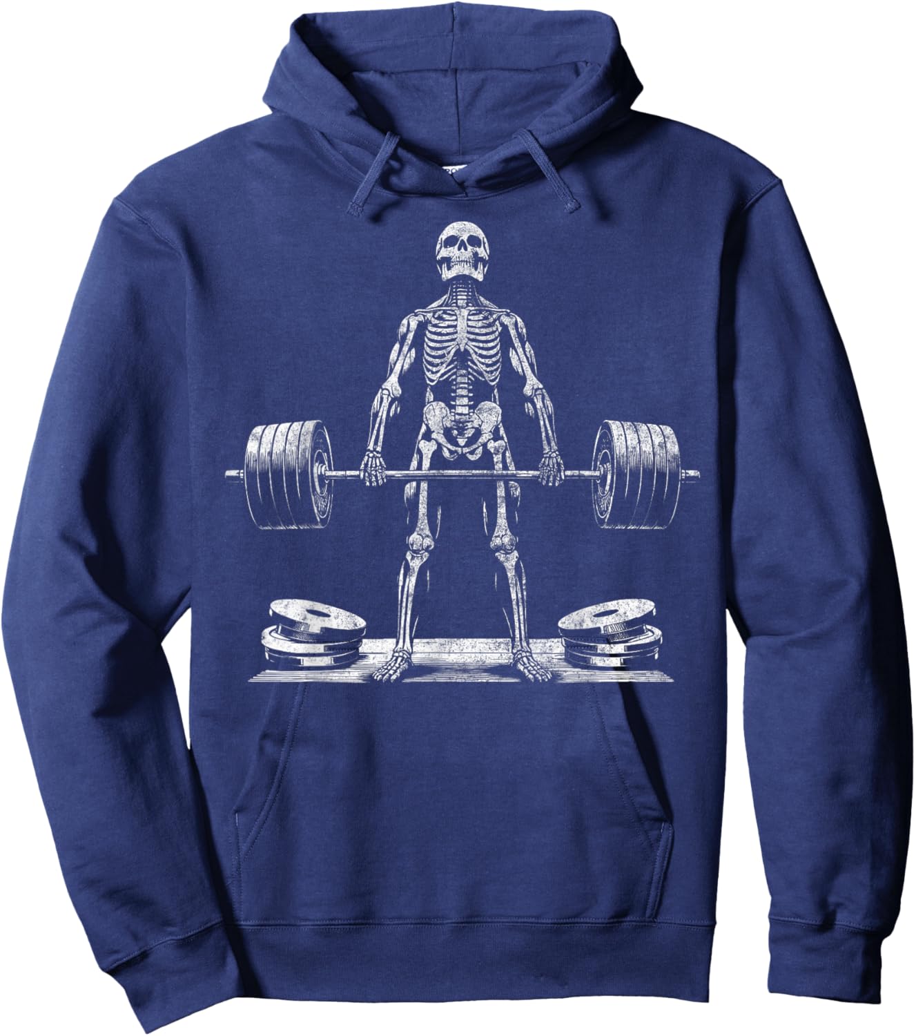 Deadlift Skeleton Halloween Gym Jokes Weightlifting Workout , Small Hoodie - Hoodie | Navy