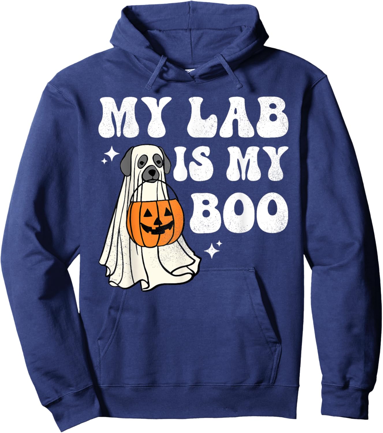Halloween Black Lab Ghost Dog Lab Mom Retro Labrador Mama Do Men Women Hoodie - Hoodie | Navy