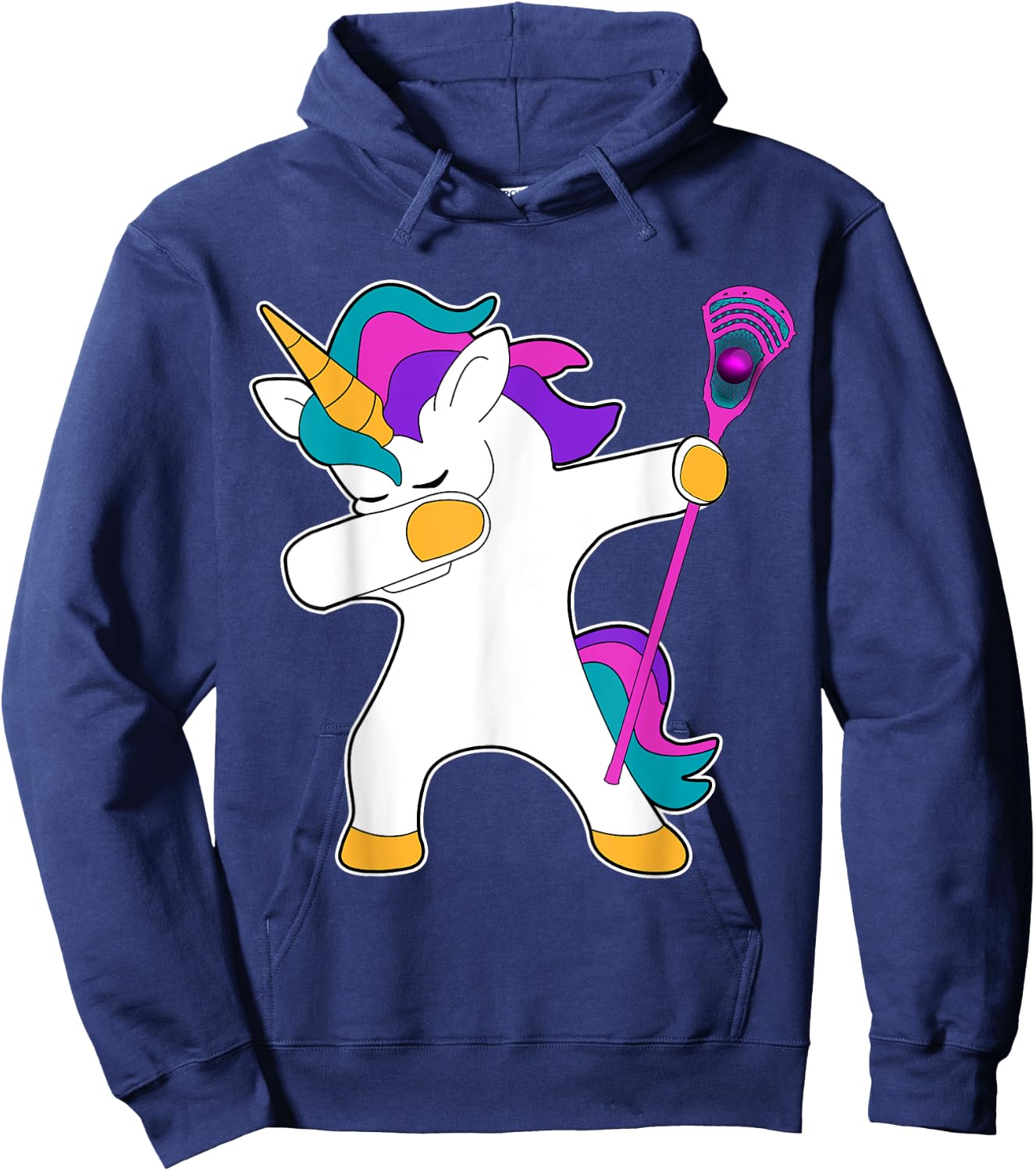 Dabbing Unicorn Lacrosse LAX Shirt Funny Gift Hoodie - Hoodie | Navy