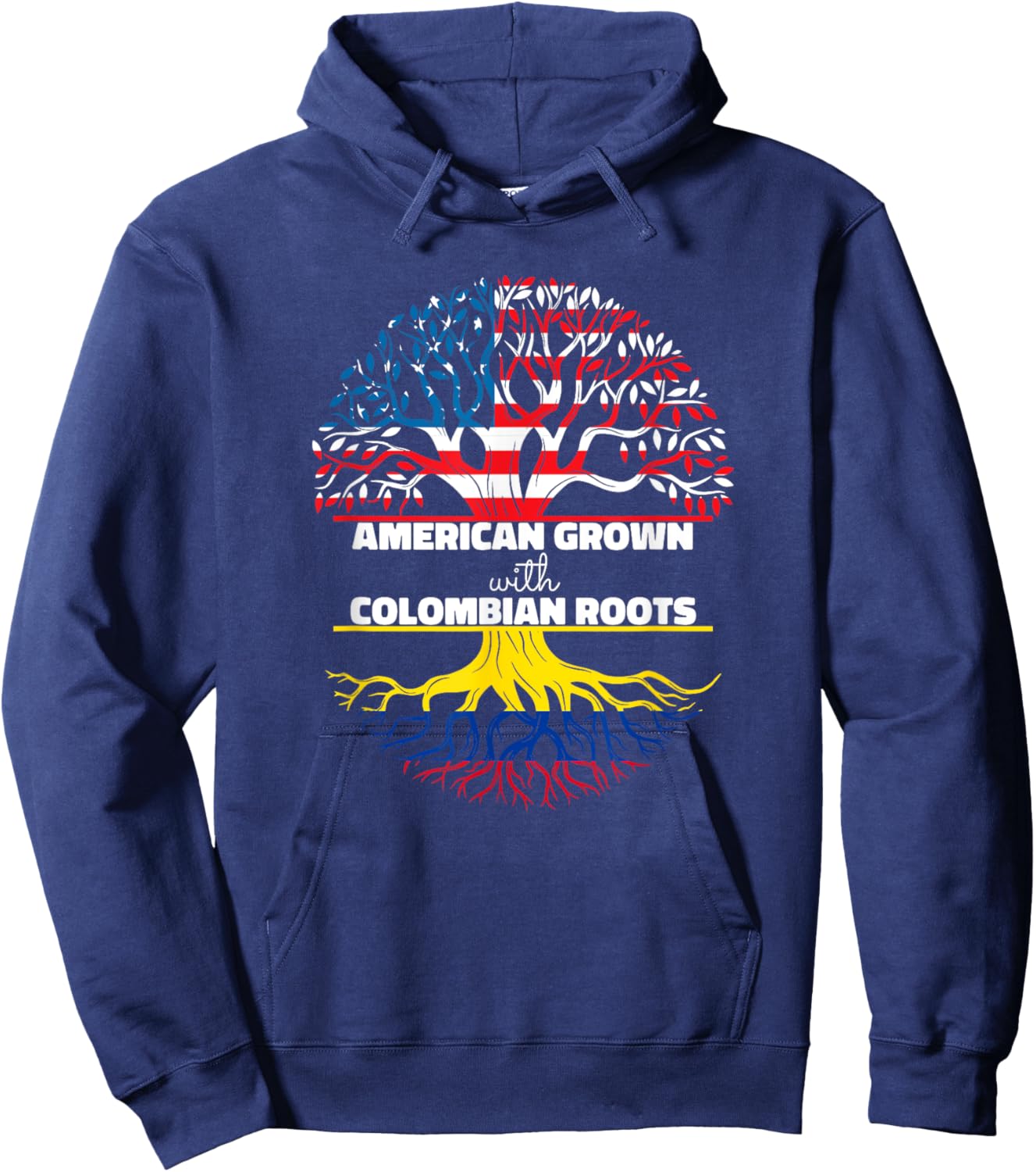 American Grown Colombian Roots Usa America Colombia Flag Hoodie - Hoodie | Navy