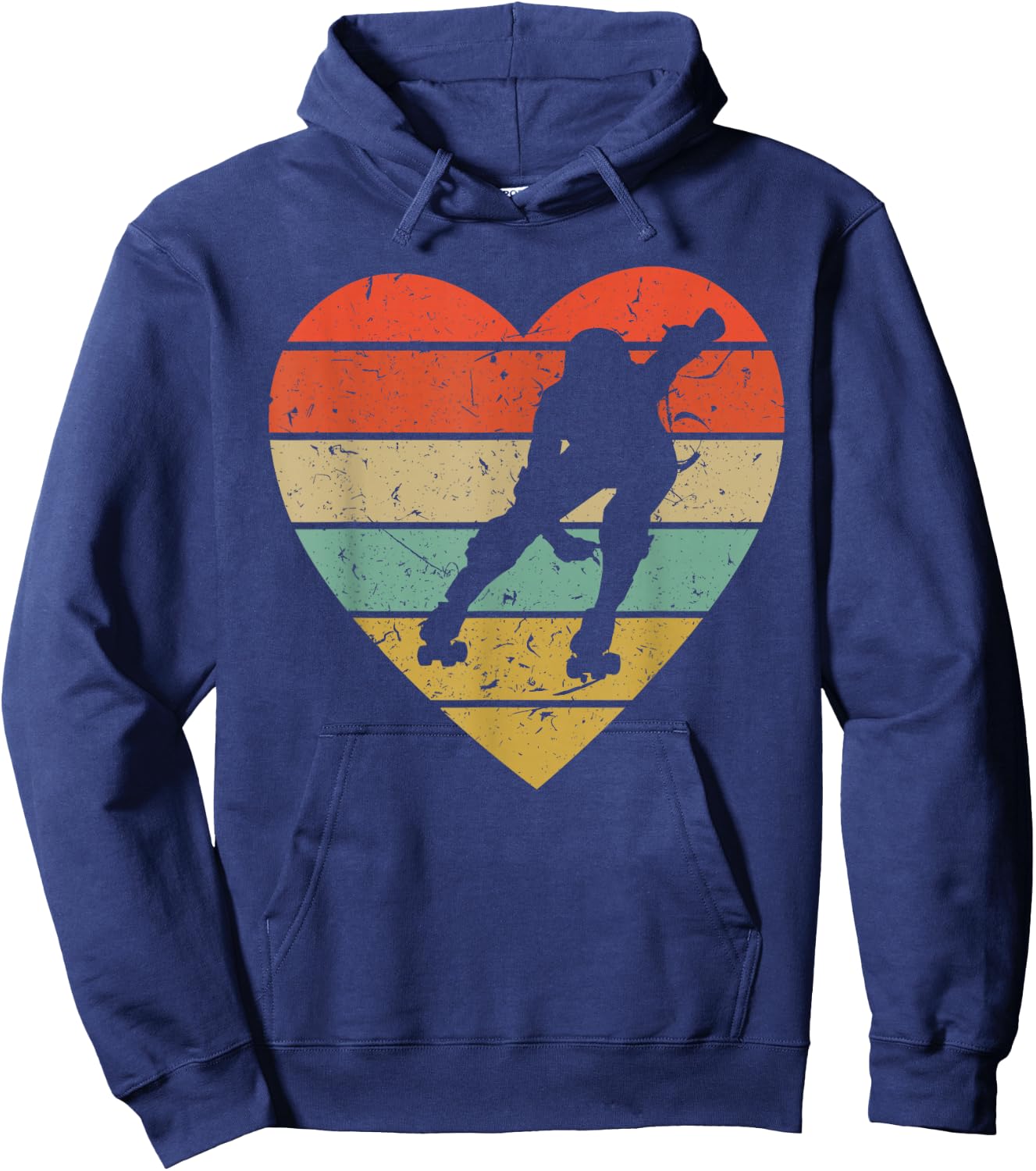 Roller Derby Vintage Design Retro Skater Player Heart Sport Hoodie - Hoodie | Navy