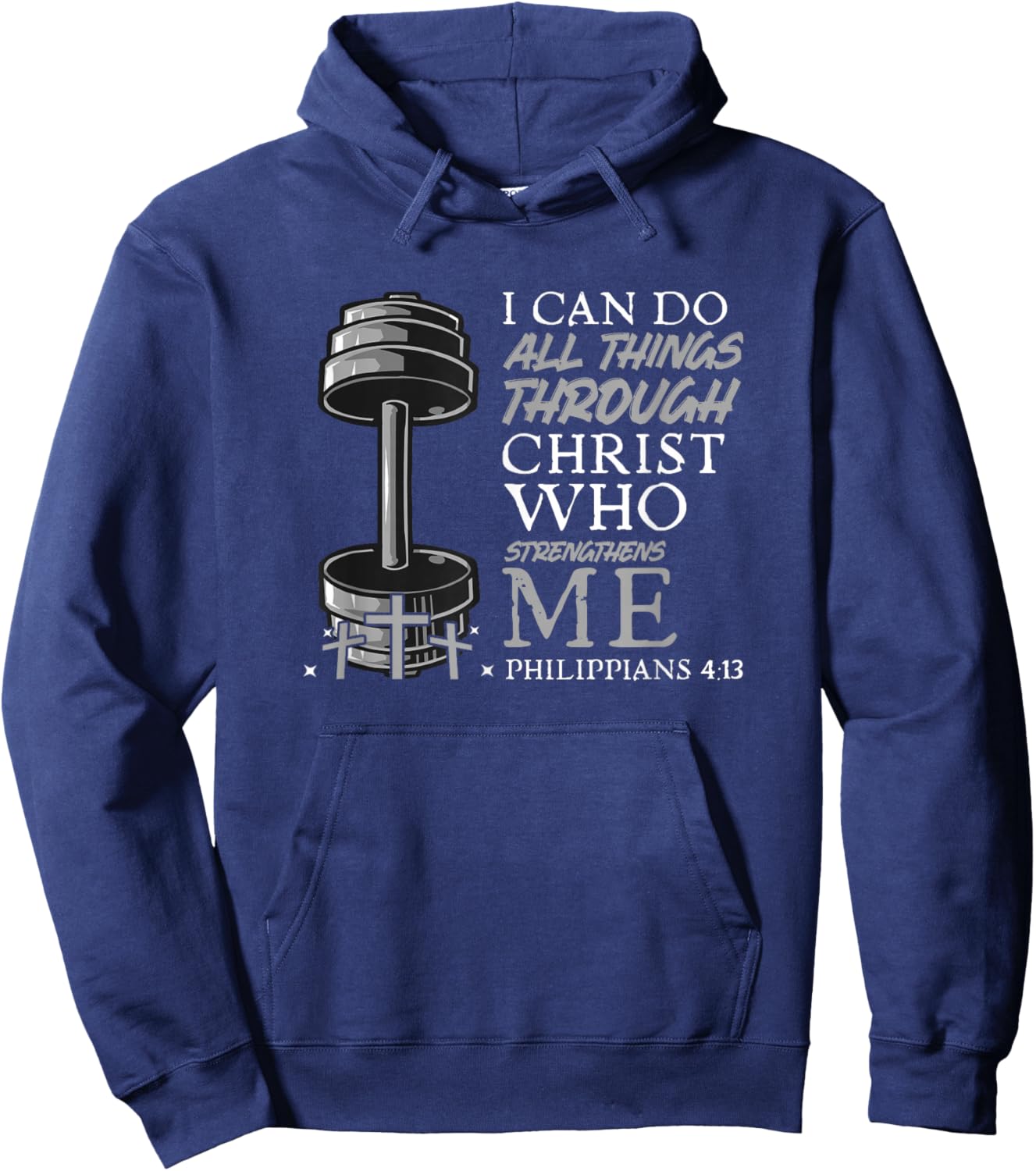 Can Do All Things Weightlifter Christian Gym Bible Verse Hoodie - Hoodie | Navy
