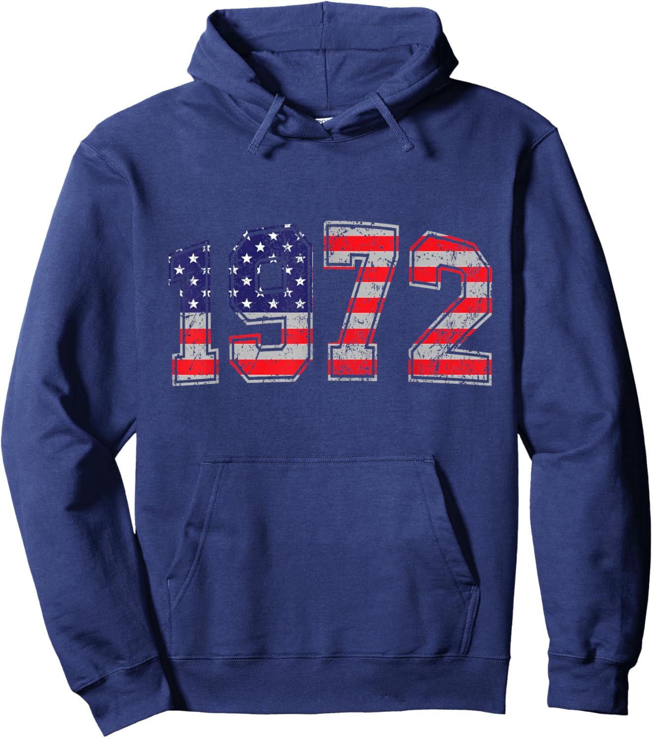 Vintage 1972 52 Years Old American Flag 4th Of July Retro Women Men Hoodie - Hoodie | Navy
