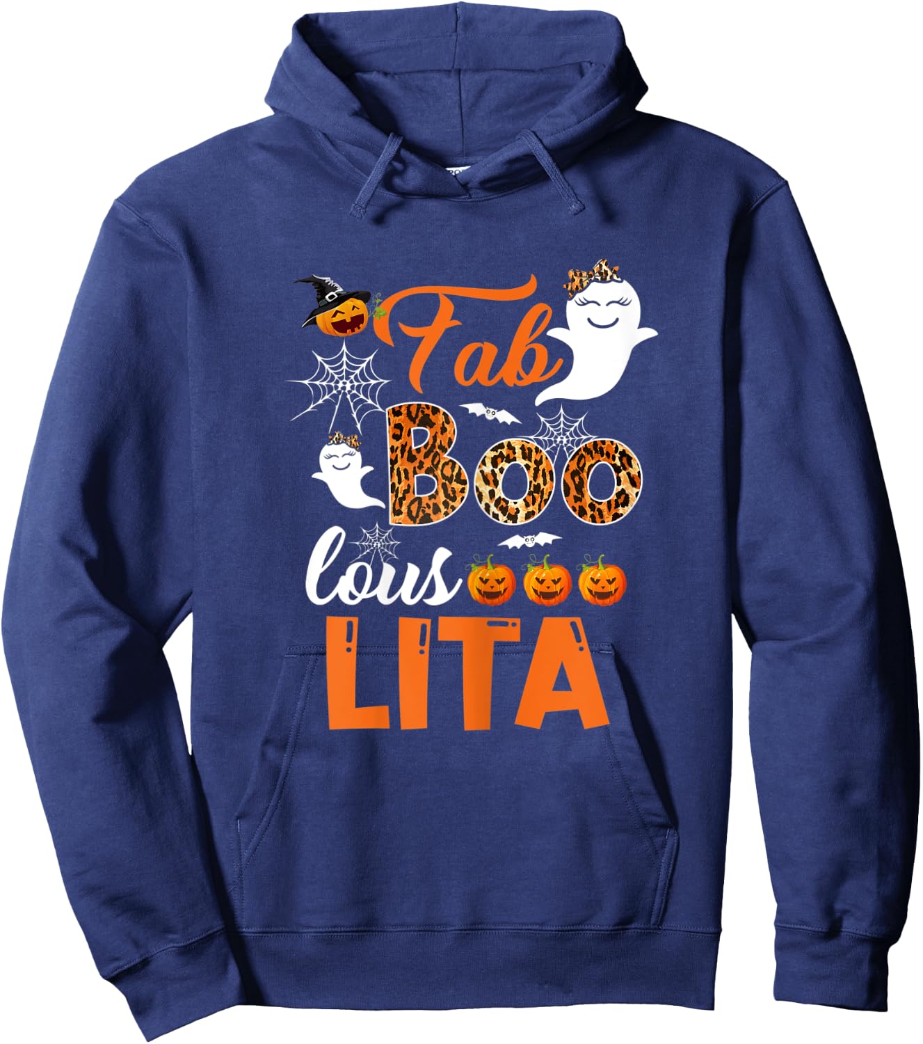 Leopard Fab Boo Lous Lita Spooky Lita Halloween Costume Gift Hoodie - Hoodie | Navy