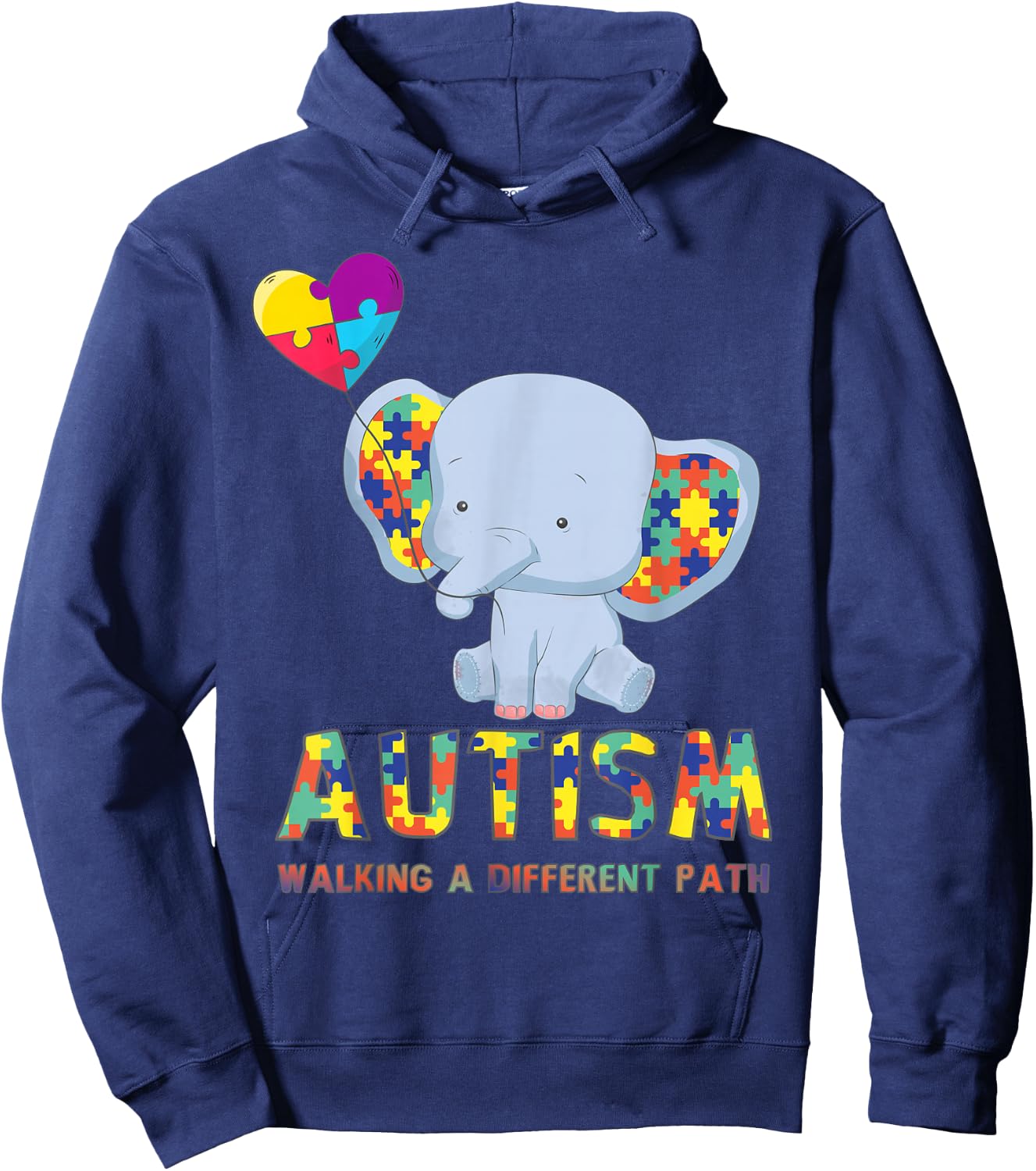 Autism Elephant Walking A Different Path T Shirt For Kids Hoodie - Hoodie | Navy
