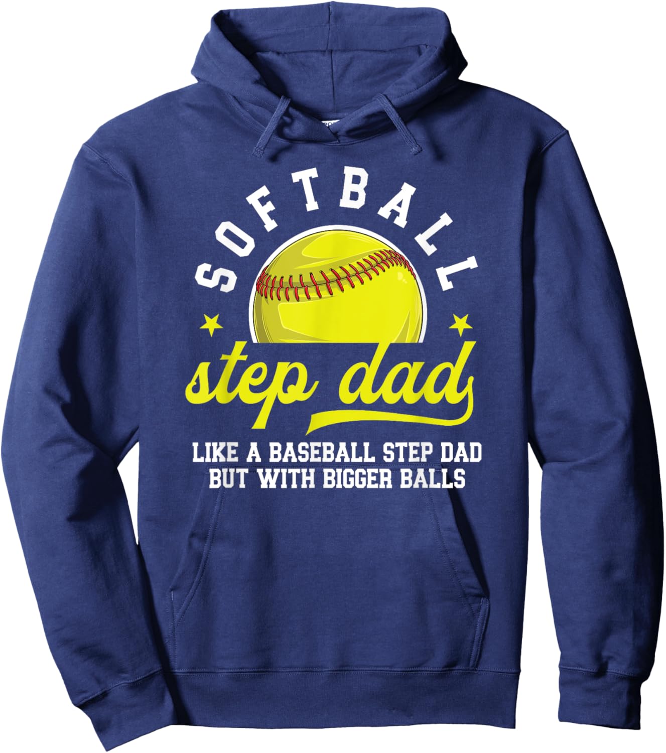 Funny Softball Step Dad Of A Softball Player Stepfather Hoodie - Hoodie | Navy