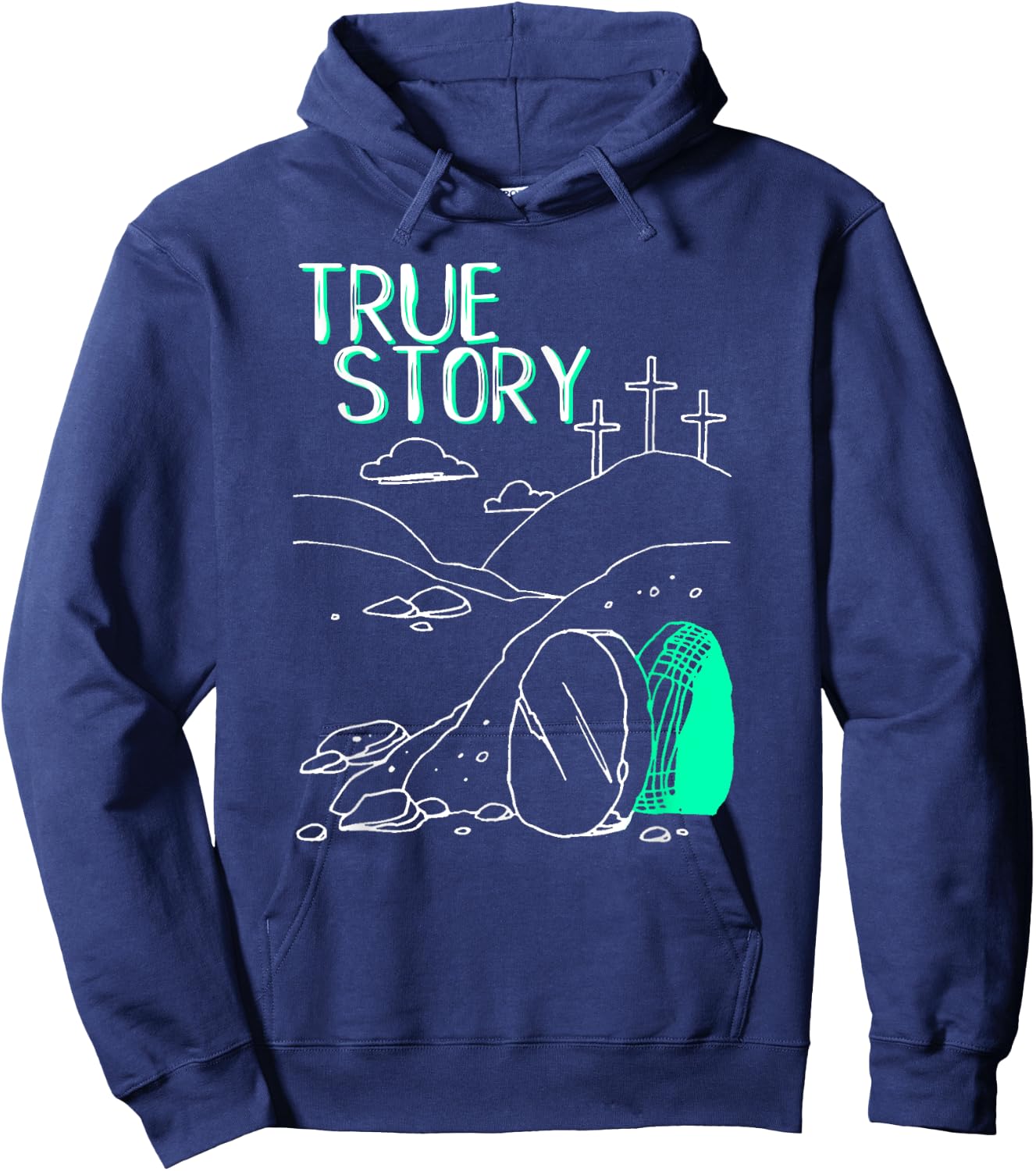 True Story Easter Empty Tomb Jesus Is Risen Church Shirt Hoodie - Hoodie | Navy