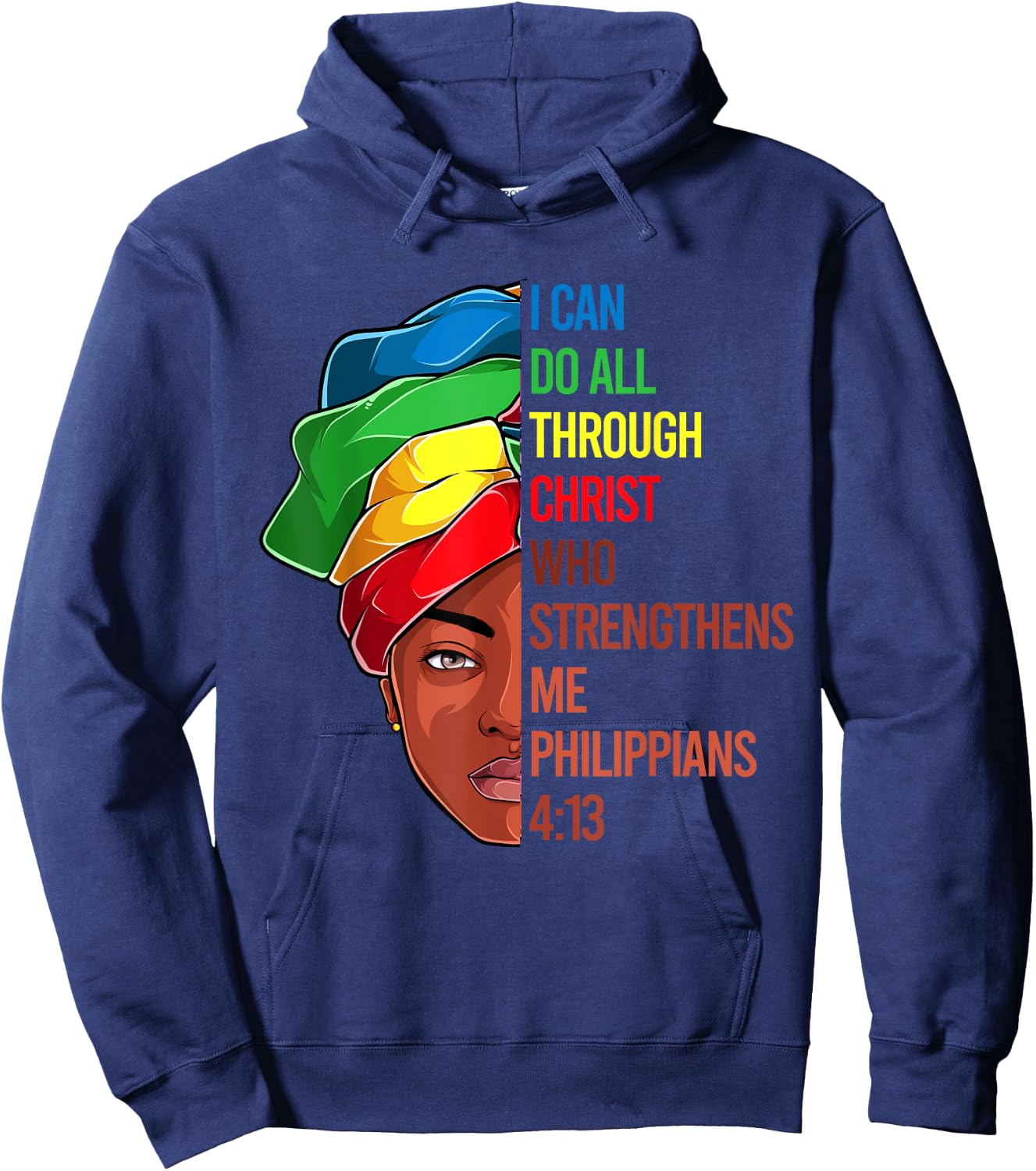 African American Apparel, Jesus Christian Black Women Girls Hoodie - Hoodie | Navy