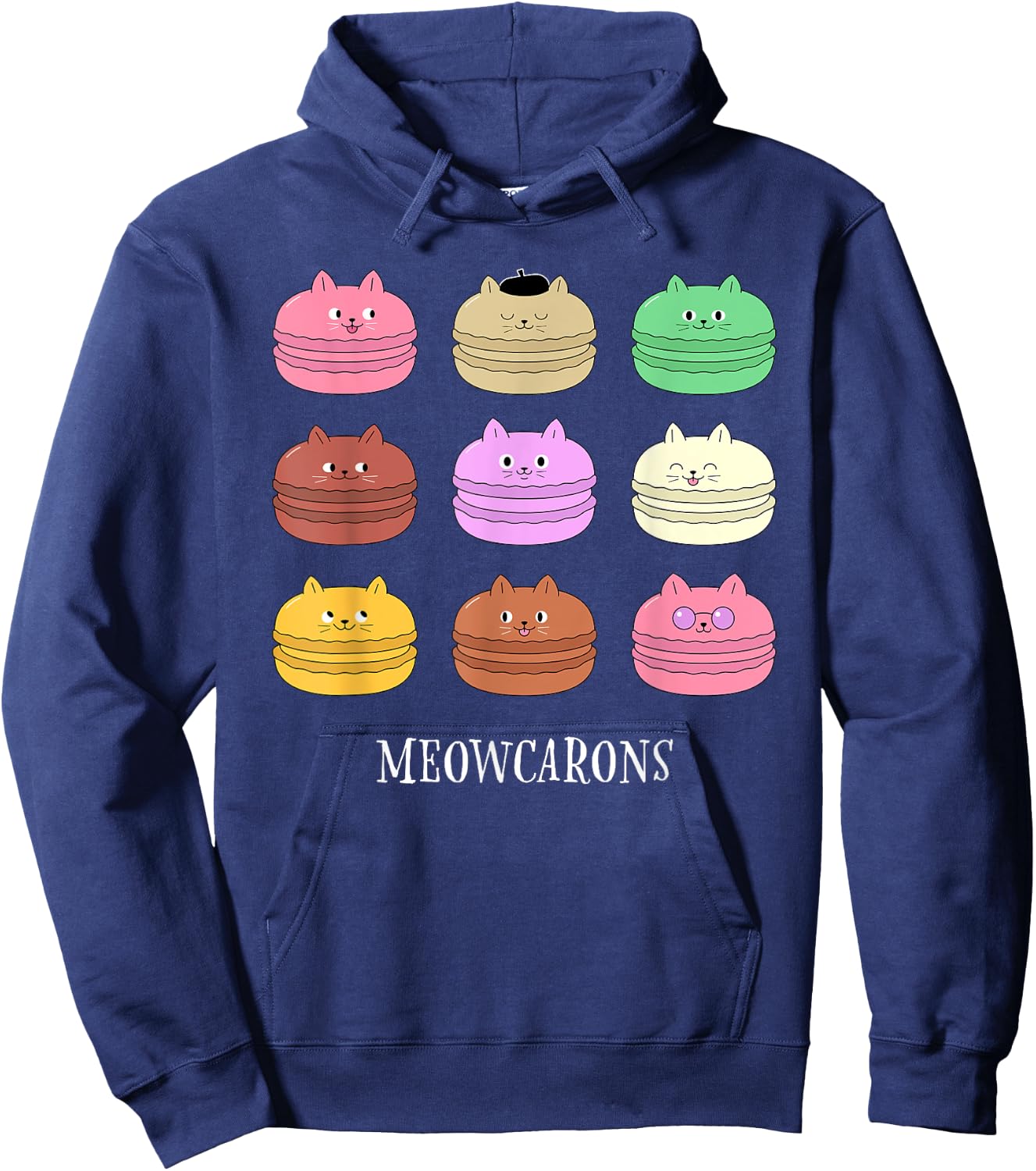 Cat Macarons "Meowcarons" - For Baking Girlfriend Hoodie - Hoodie | Navy