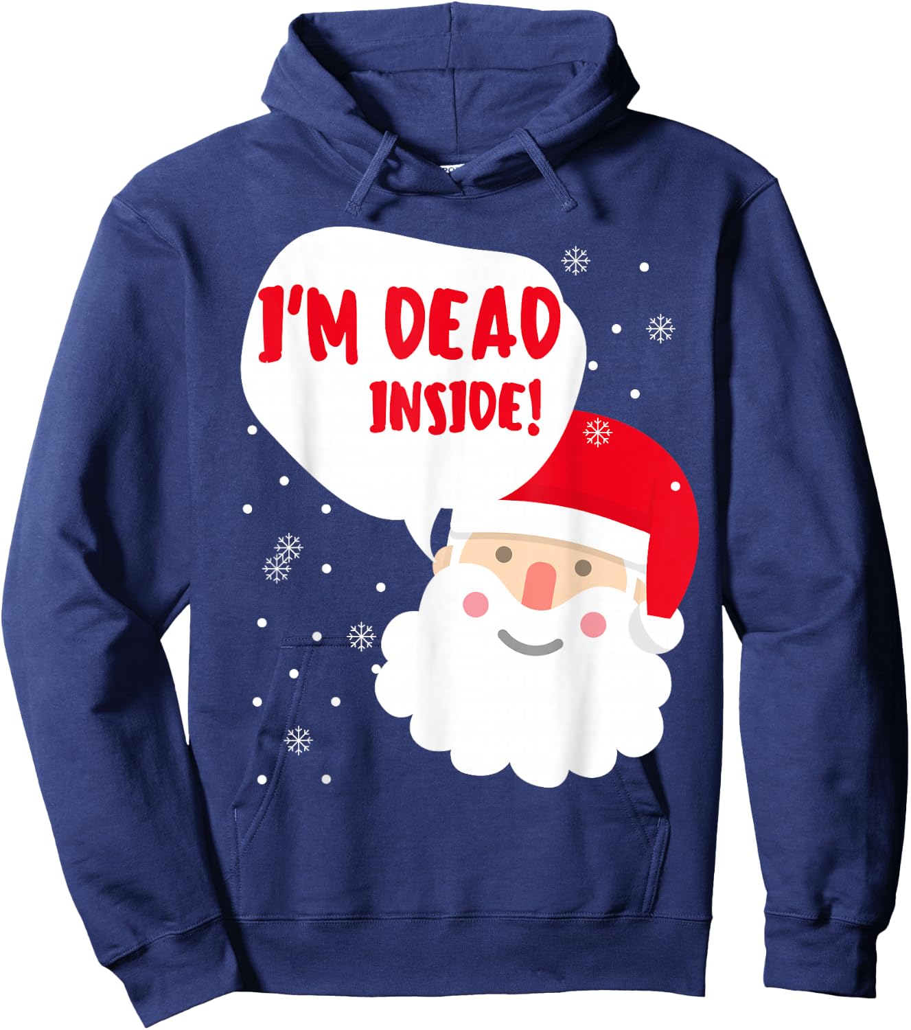 Funny Santa Inappropriate Christmas Adult Naughty Xmas Hoodie - Hoodie | Navy