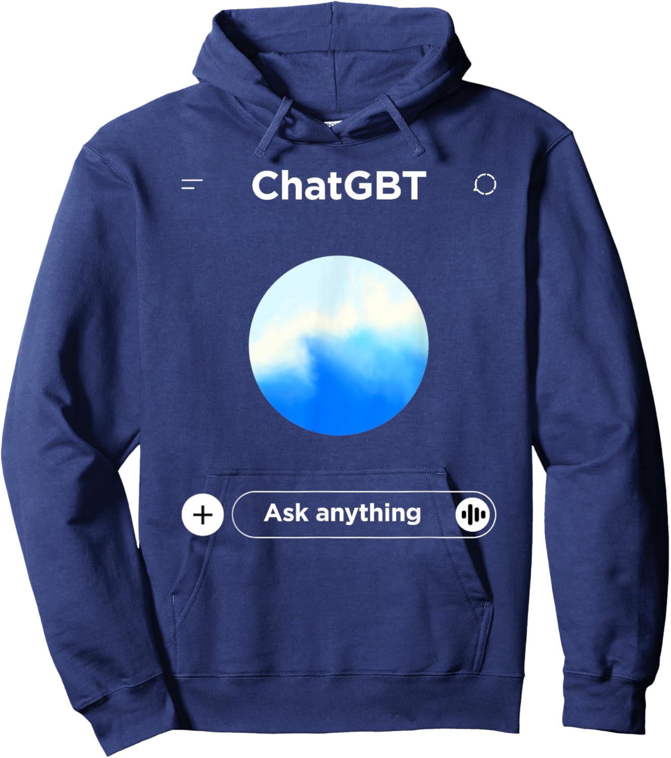 Chat GBT Ask Anything - Funny Ai Meme Parody Hoodie - Hoodie | Navy