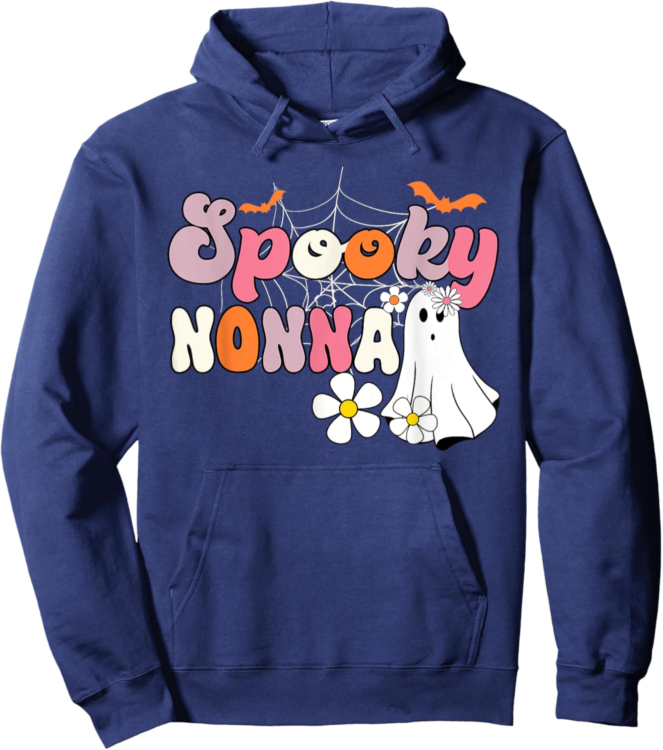 Groovy One Spooky Nonna Mama Grandma Witch Mom Halloween Hoodie - Hoodie | Navy