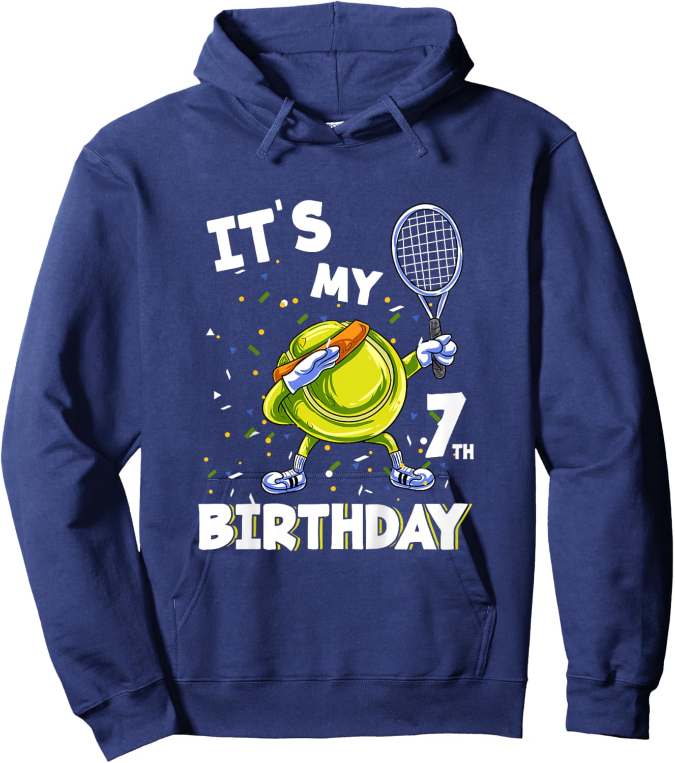 Kids It's my 7th Birthday 7 Year Old Tennis Birthday Hoodie - Hoodie | Navy