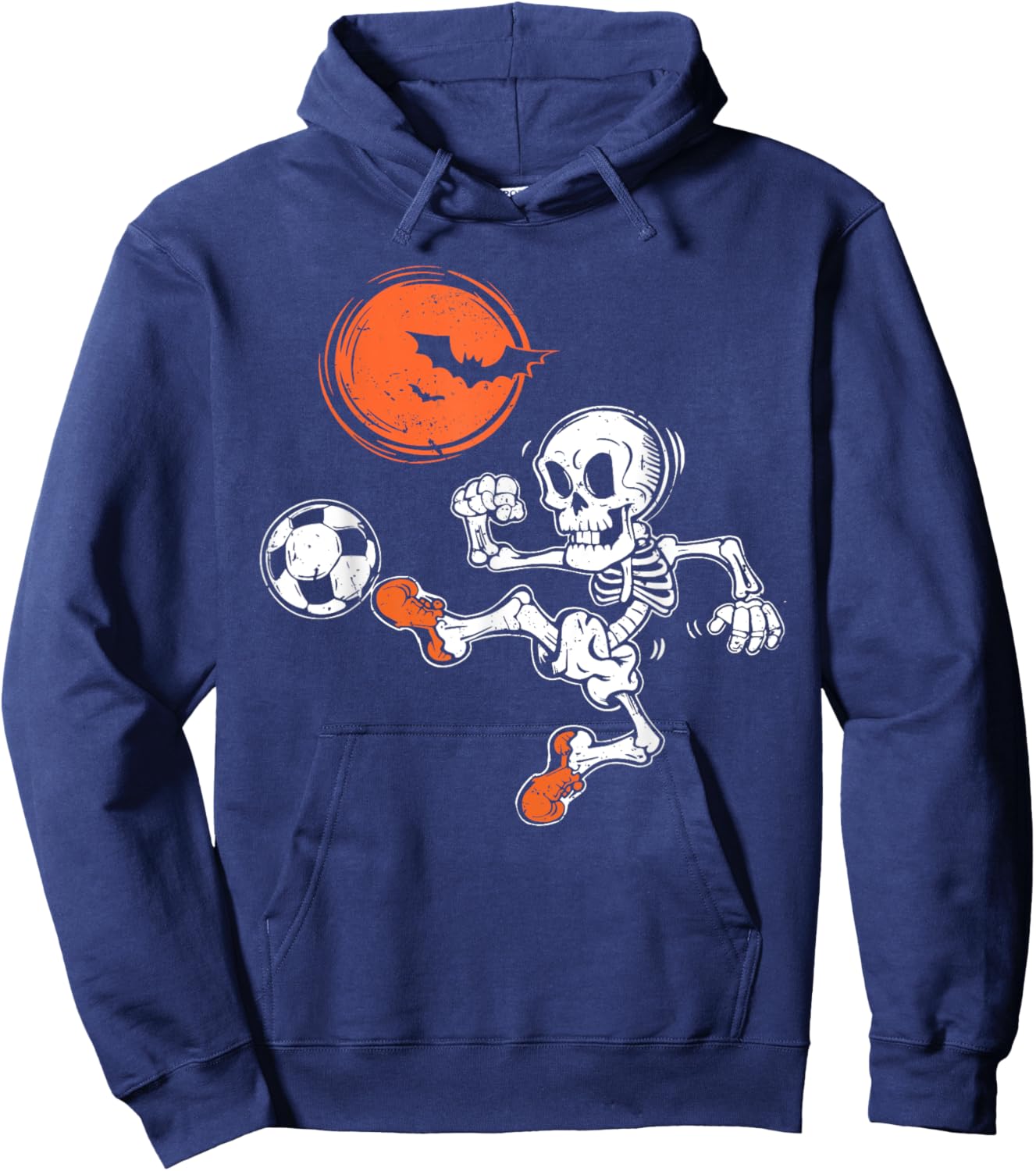 Soccer Skeleton Halloween Funny Soccer Player Men Boys Kids Hoodie - Hoodie | Navy