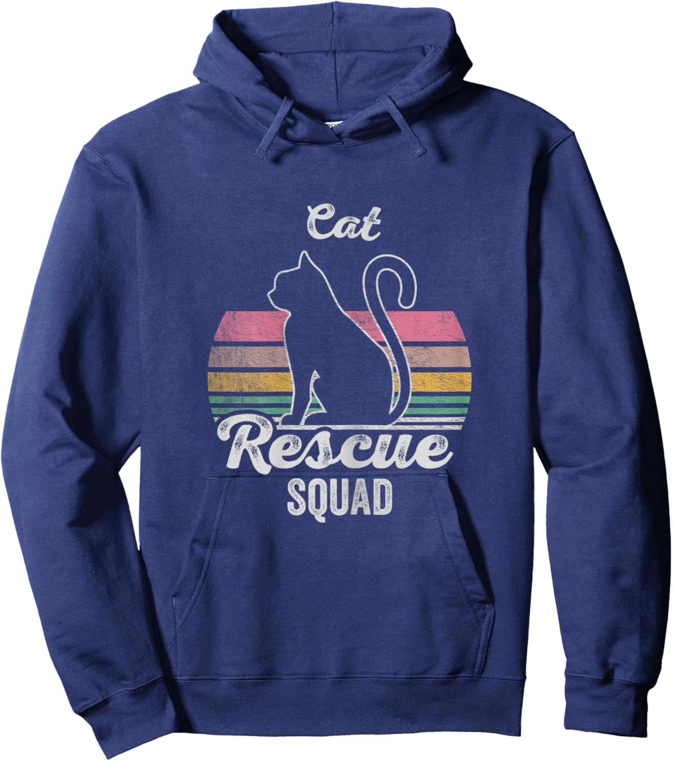 Retro Vintage Animal Rescue Shirt Cat Rescue Squad Hoodie - Hoodie | Navy