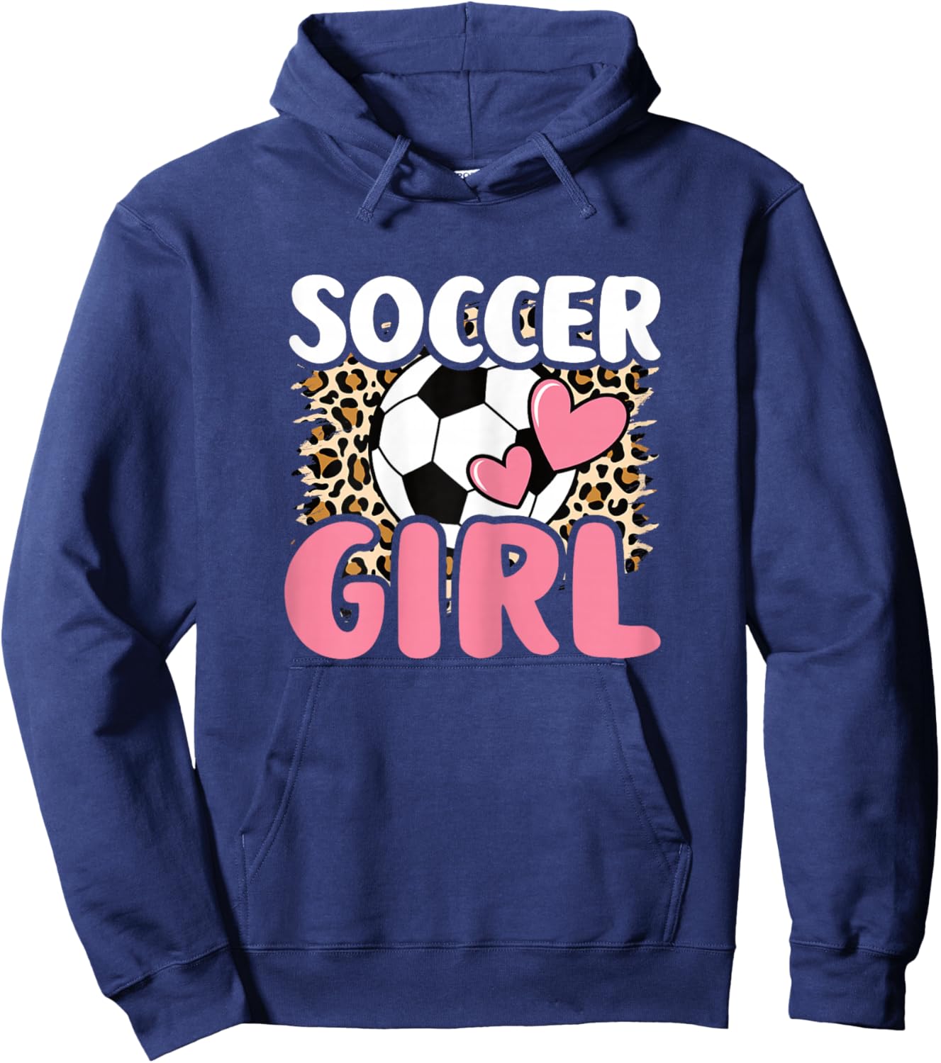 Cute Soccer Girl Soccer Player Fan Women Girls Kids Hoodie - Hoodie | Navy