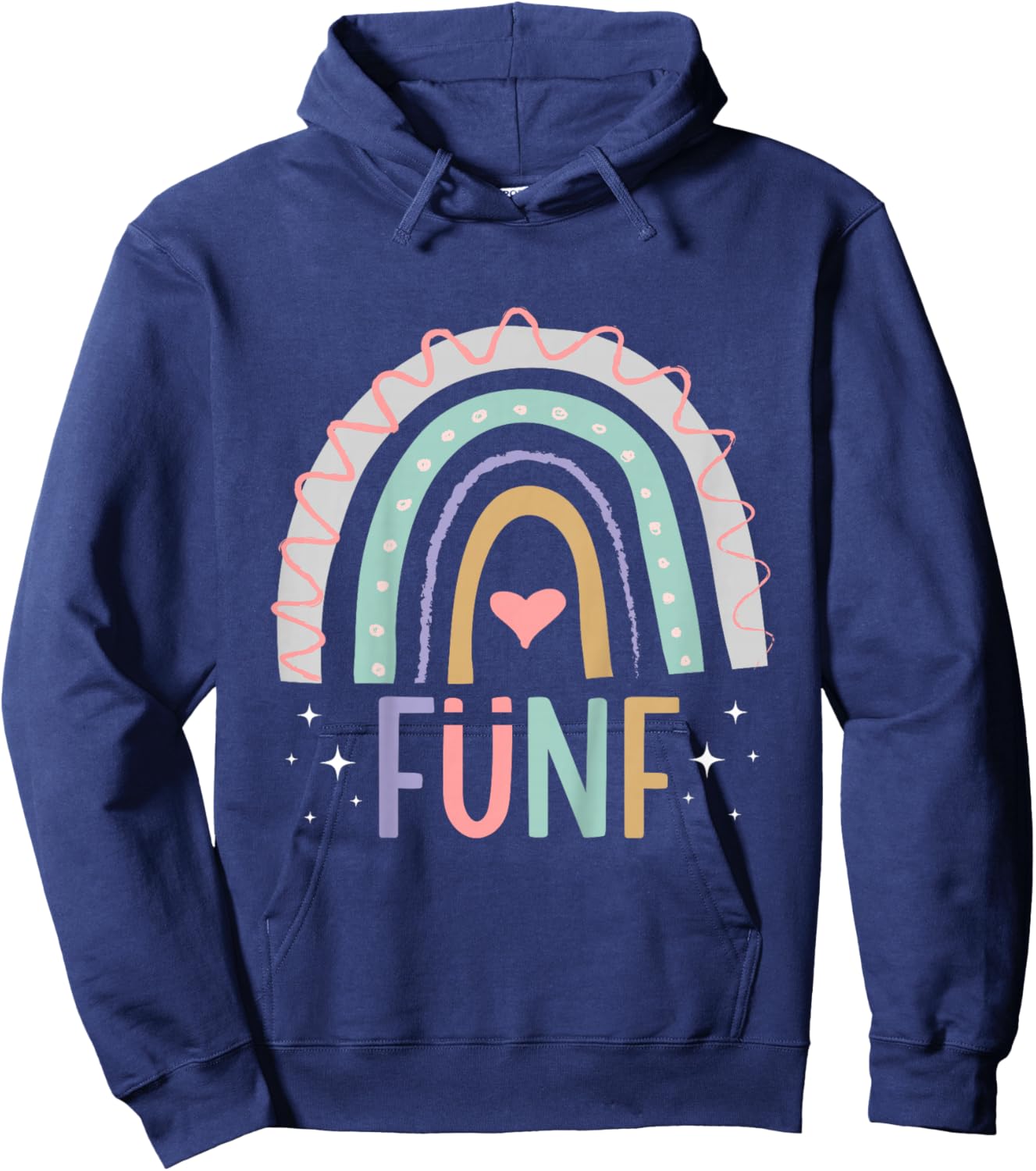 5. Geburtstag süßes Regenbogen Mädchen 5 Jahre alt Hoodie - Hoodie | Navy