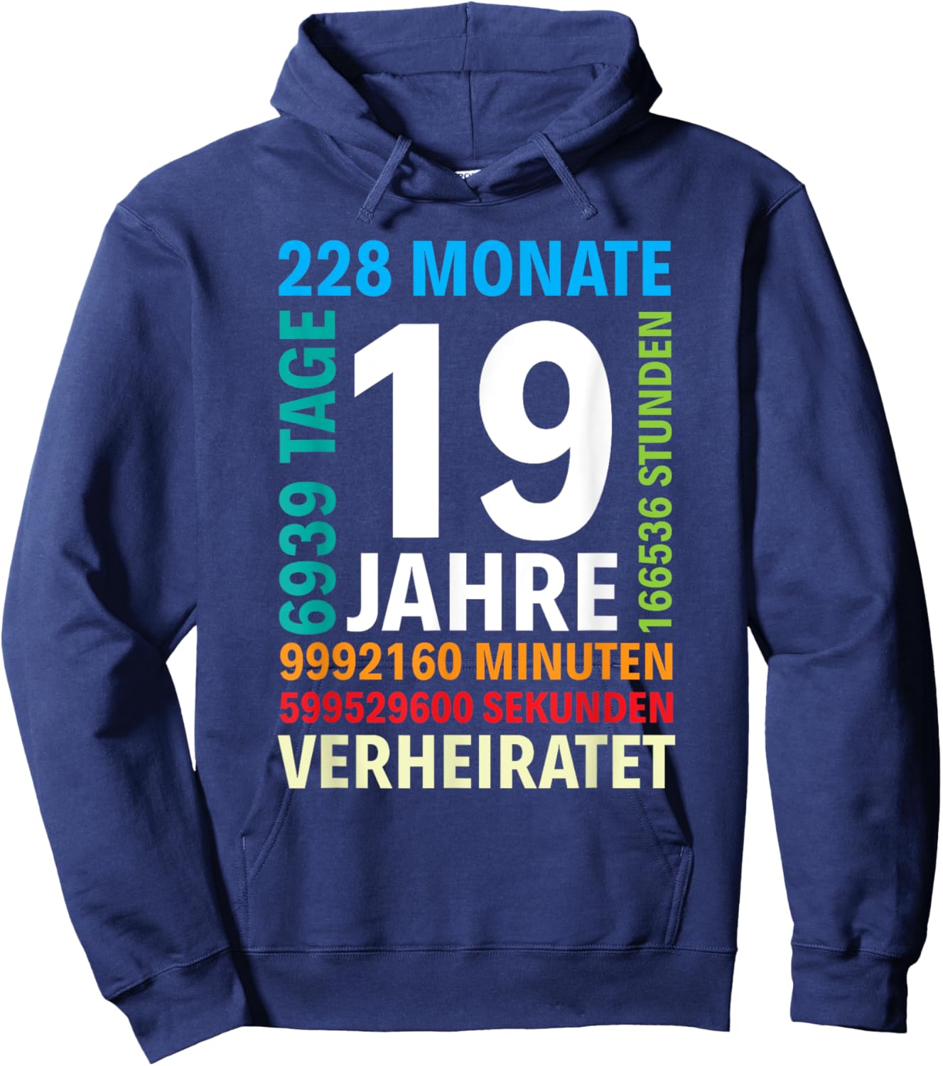 19 Jahre Verheiratet Perlmutthochzeit 19. Hochzeitstag Hoodie - Hoodie | Navy