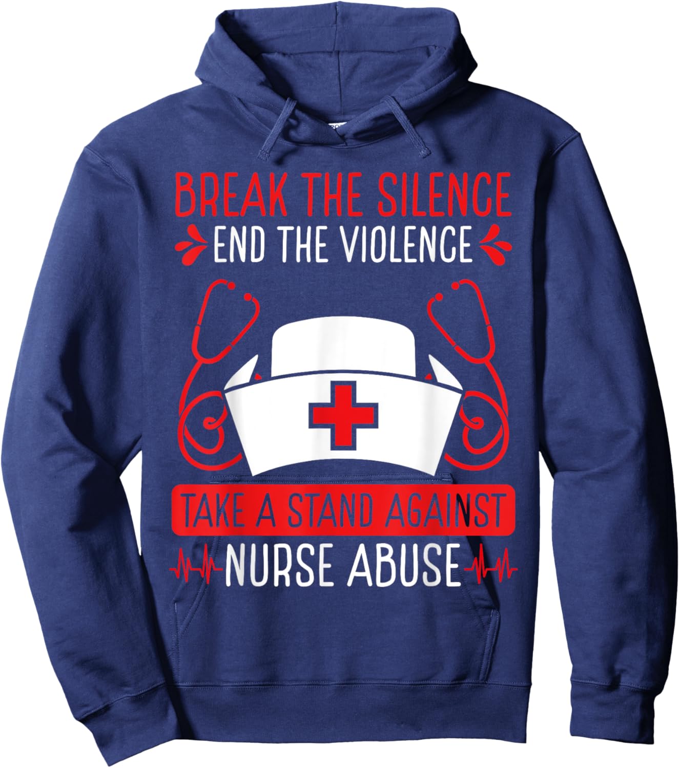 Nurse Abuse Survivor Break the Silence End the Violence Hoodie - Hoodie | Navy