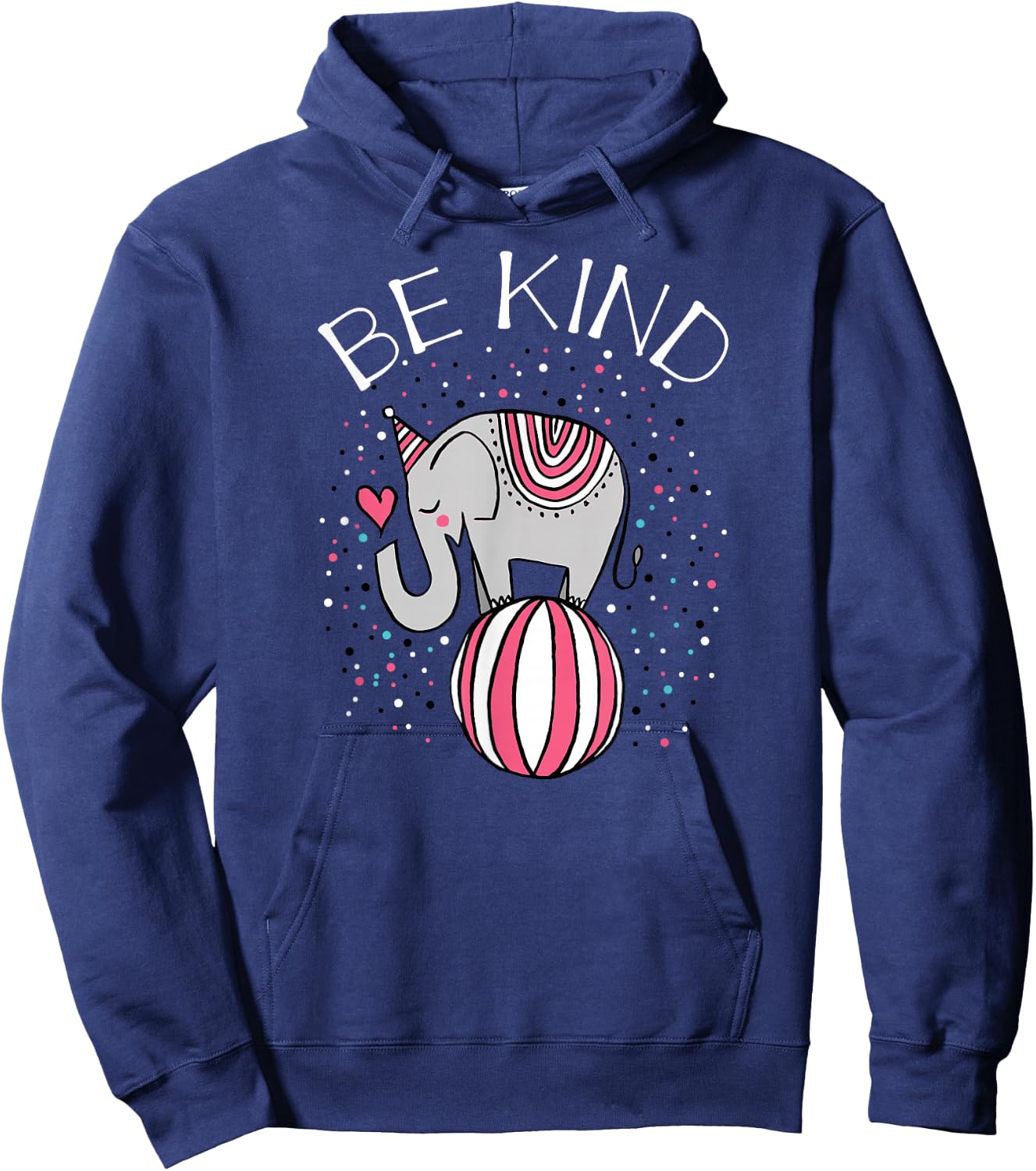 Be kind Circus Elephant Gift Shirt for Kids Girls Youth Hoodie - Hoodie | Navy