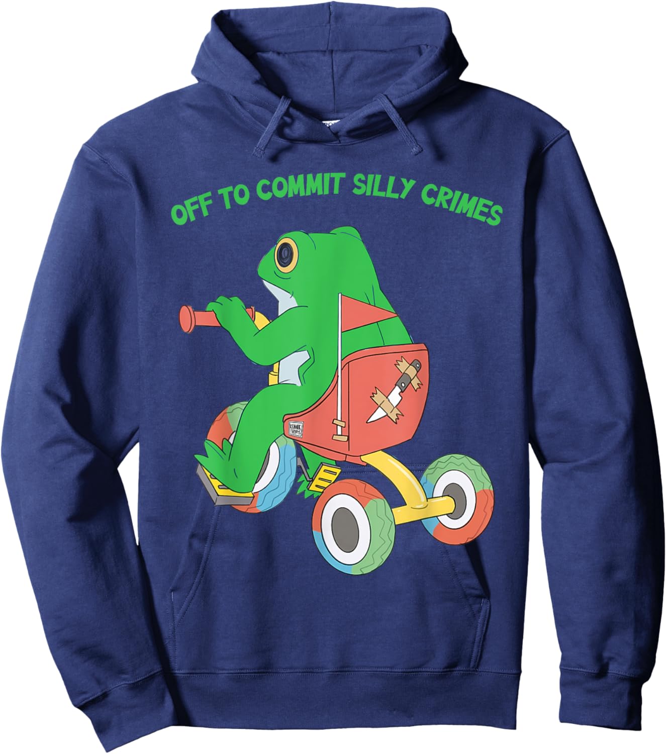Off To Commit Silly Crimes Funny Frog Hoodie - Hoodie | Navy