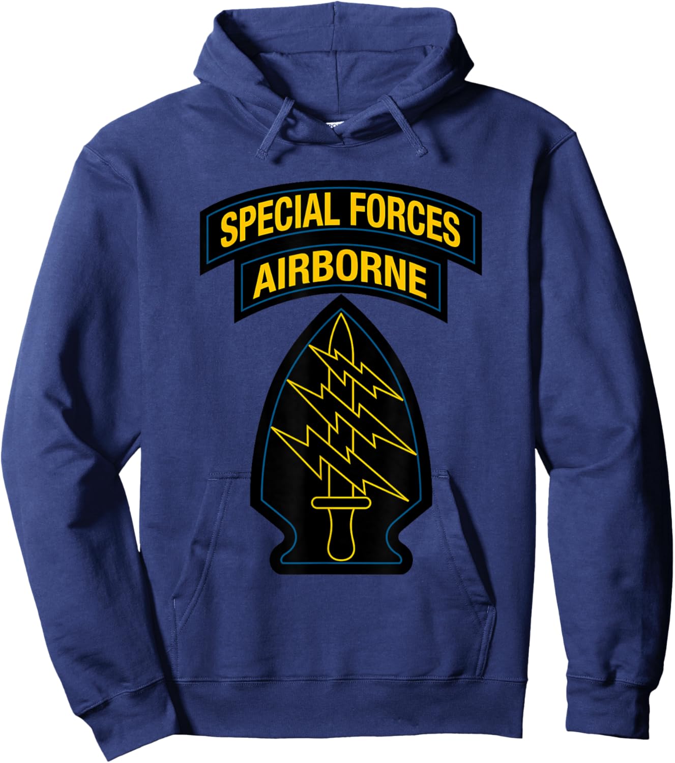 US Special Forces - SF Green Beret Patch & Tab Retro Colors Hoodie - Hoodie | Navy