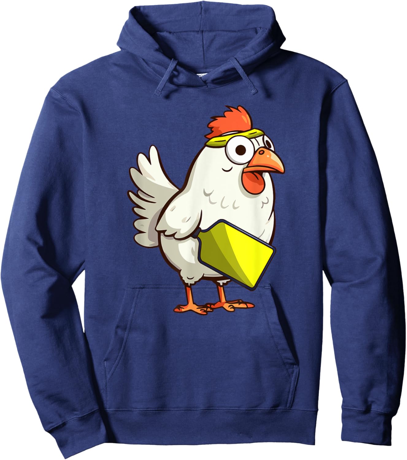 Cute Rooster Funny Chicken Pickleball Player Hoodie - Hoodie | Navy