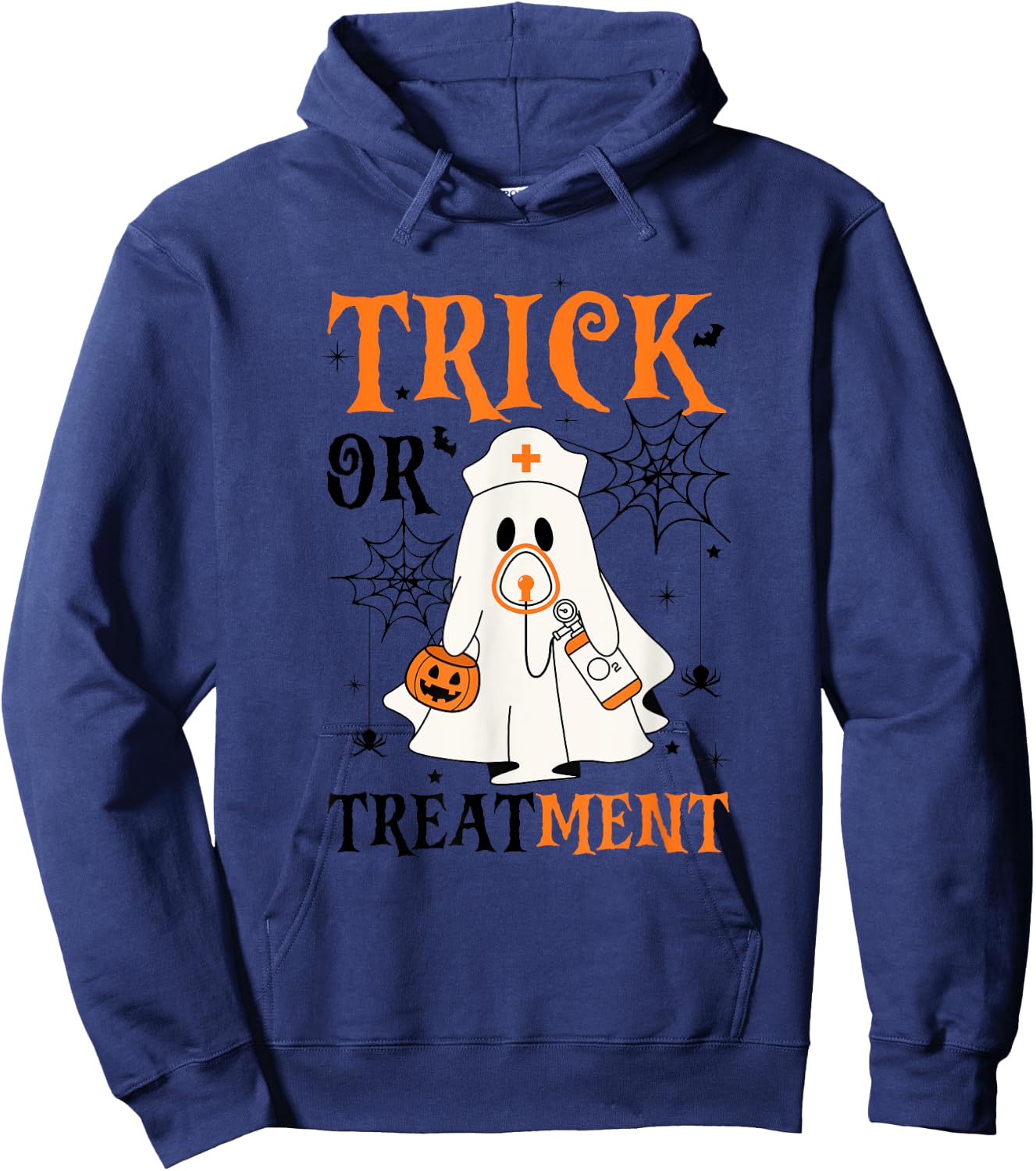Trick Or Treatment Respiratory Therapist Nurse Halloween Hoodie - Hoodie | Navy