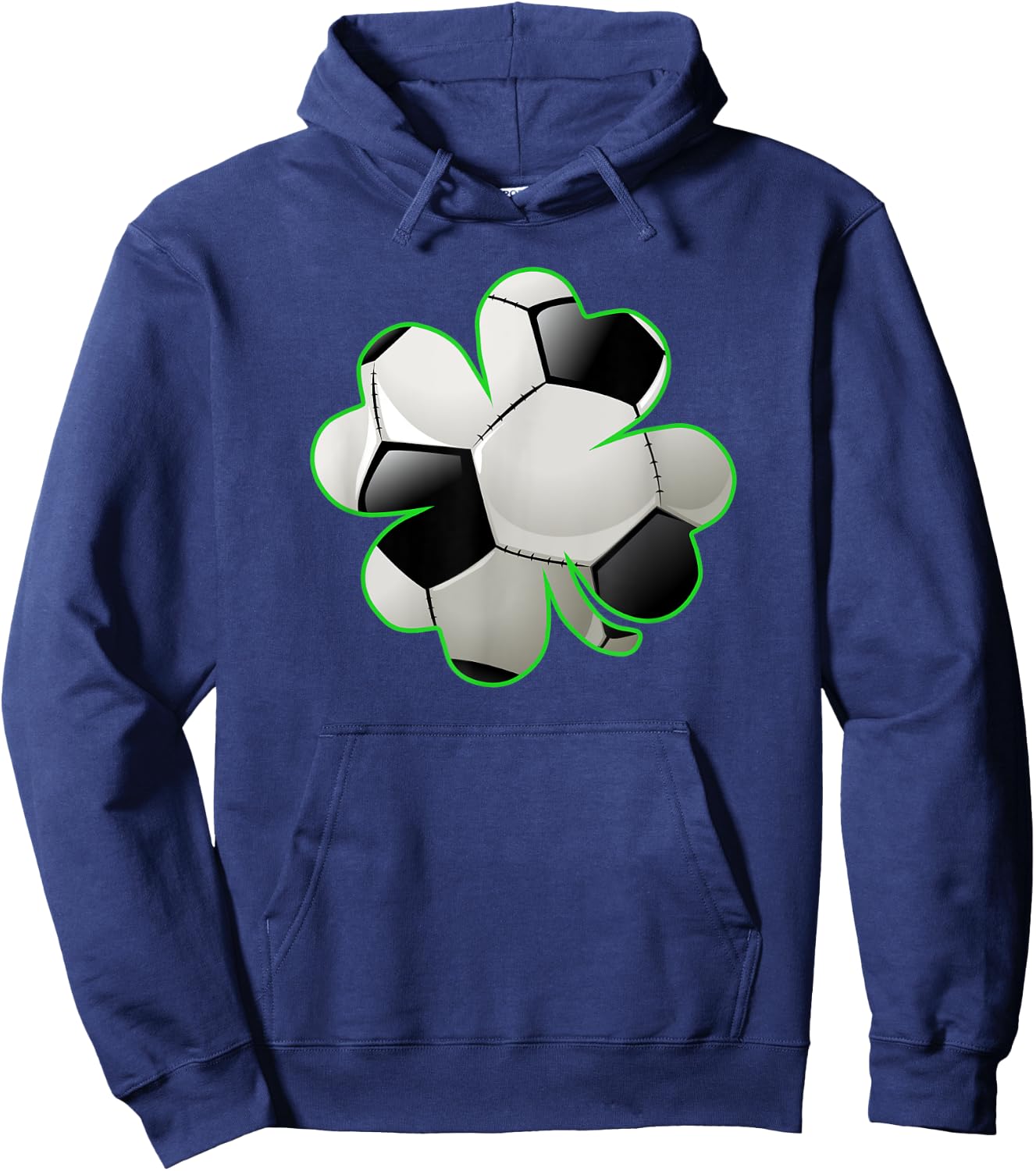 Soccer Ball Shamrock Four Leaf Clover St Patrick's Day Hoodie - Hoodie | Navy