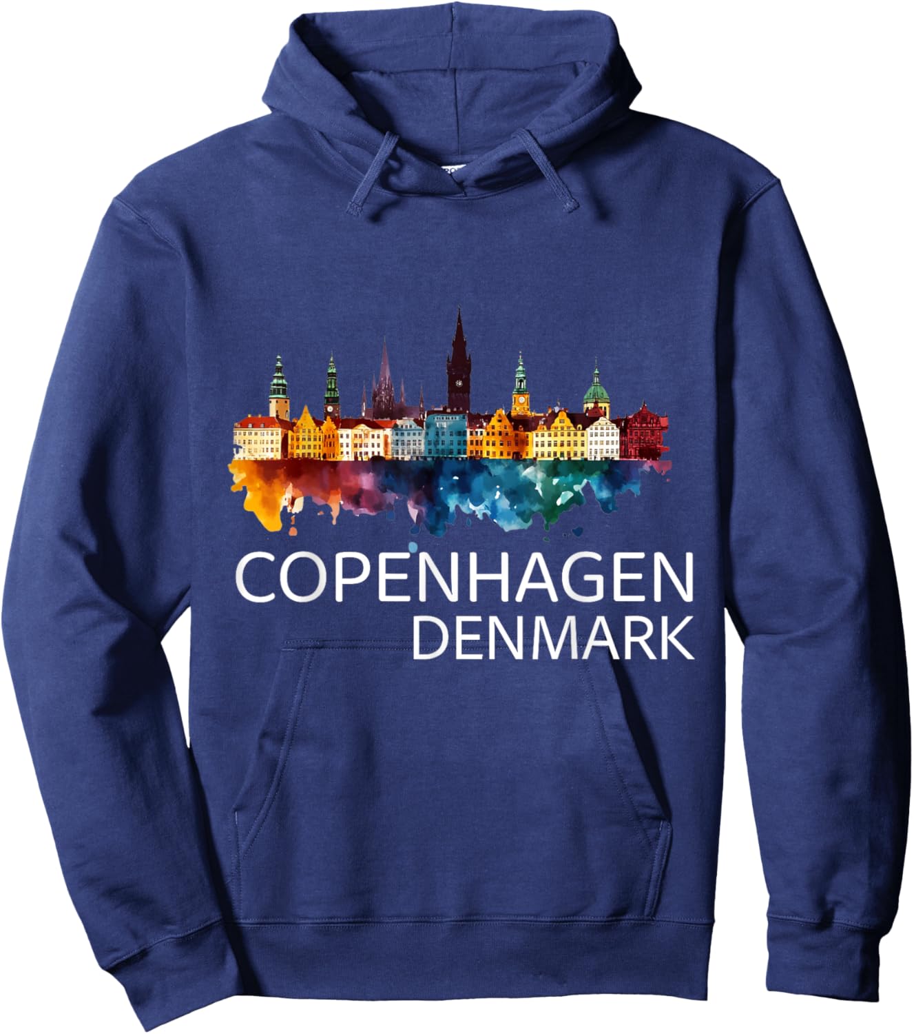 Copenhagen Souvenir Denmark Skyline Proud Danish Men Women Hoodie - Hoodie | Navy