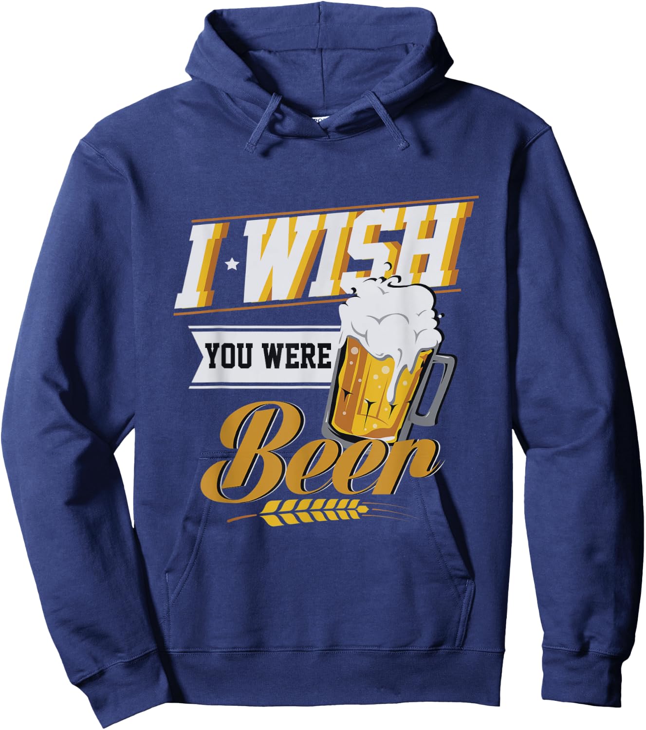 Funny I Wish You Were Beer Vintage Hoodie - Hoodie | Navy