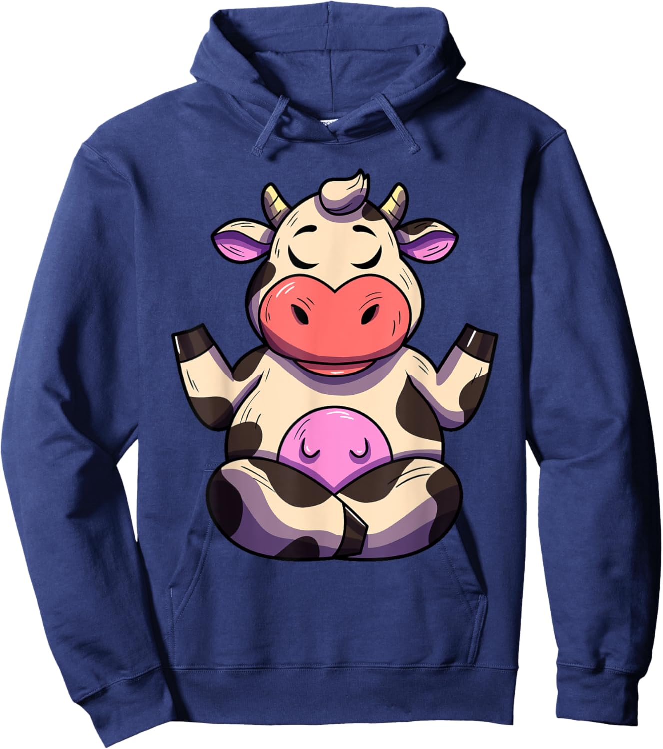 Cow Yoga Funny Cow Lovers Farmer Animal Yoga Cow Hoodie - Hoodie | Navy