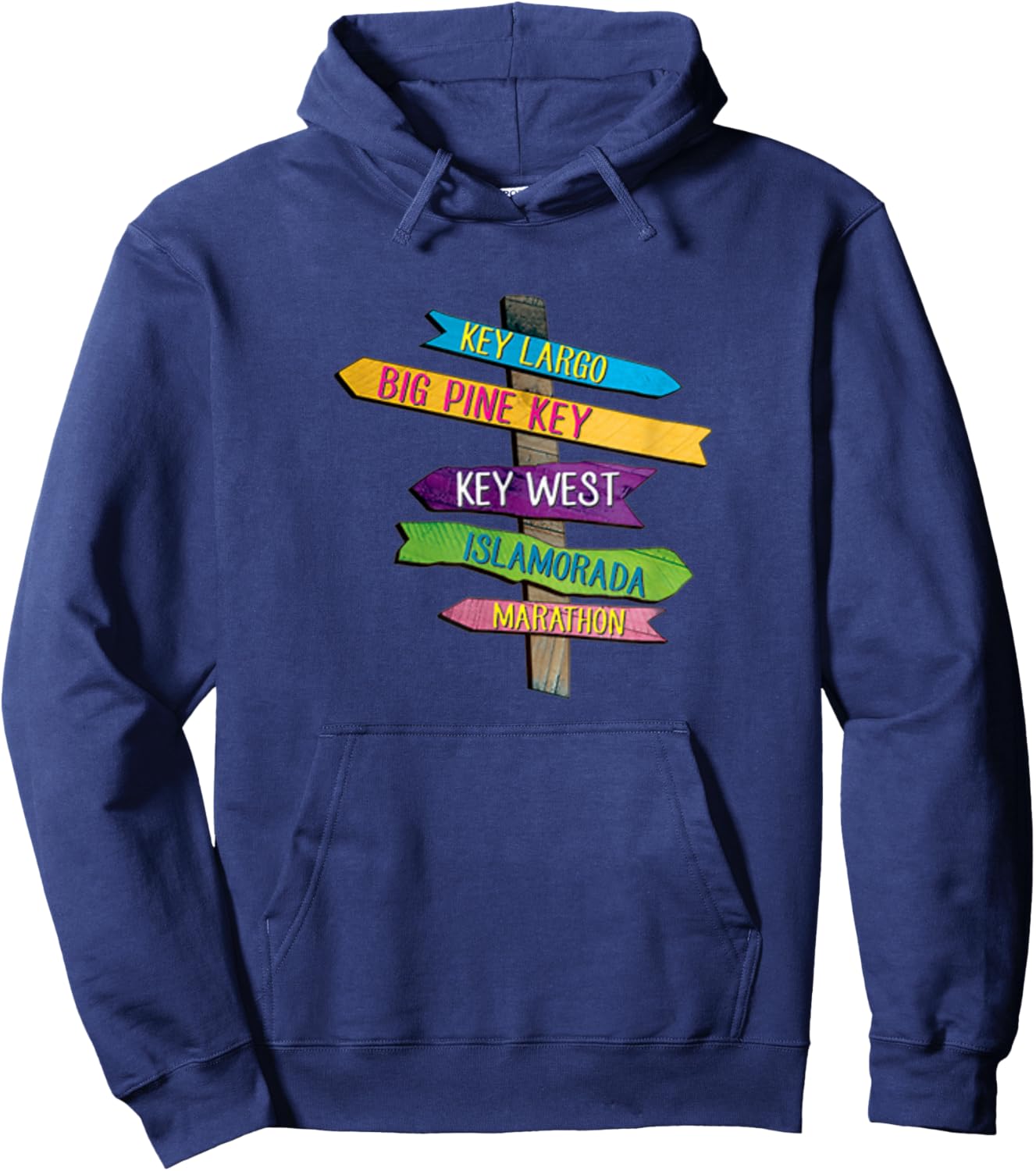 Florida Keys Totem Largo Islamorada Key West Sign Post Small Hoodie - Hoodie | Navy